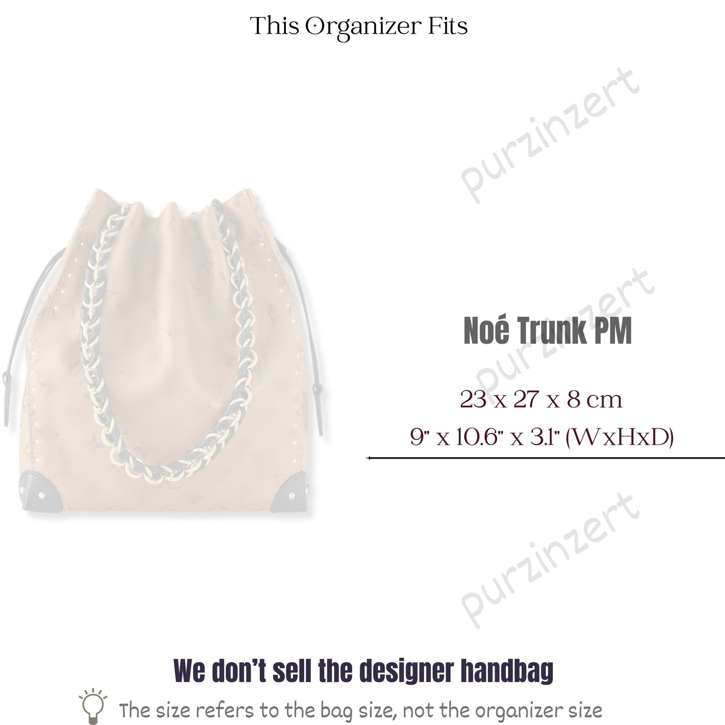 Bag Insert for (LV, Noe Trunk PM) Organizer of Felt Fabric