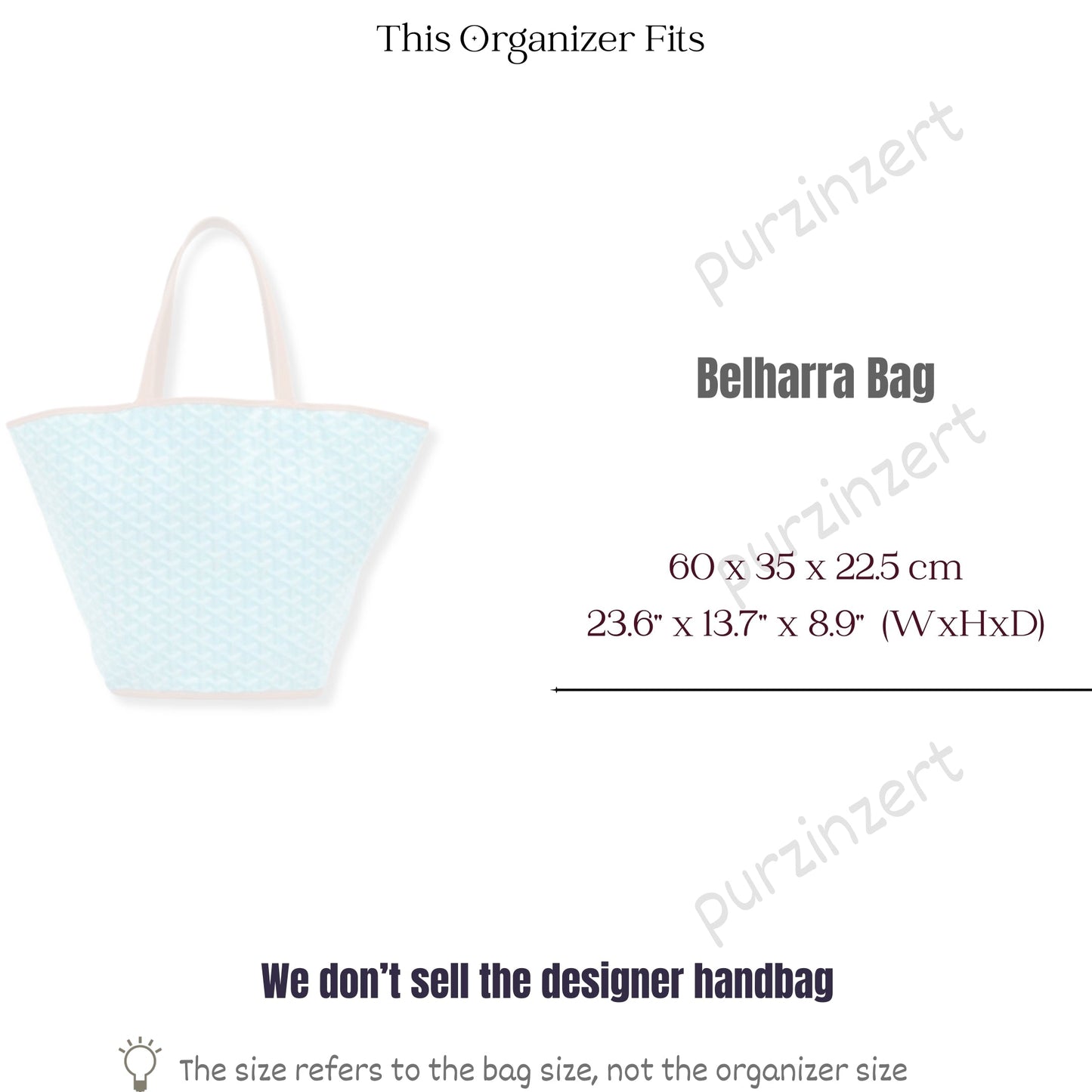 Bag Insert for (Goyard, Belharra Bag) Organizer of Felt Fabric