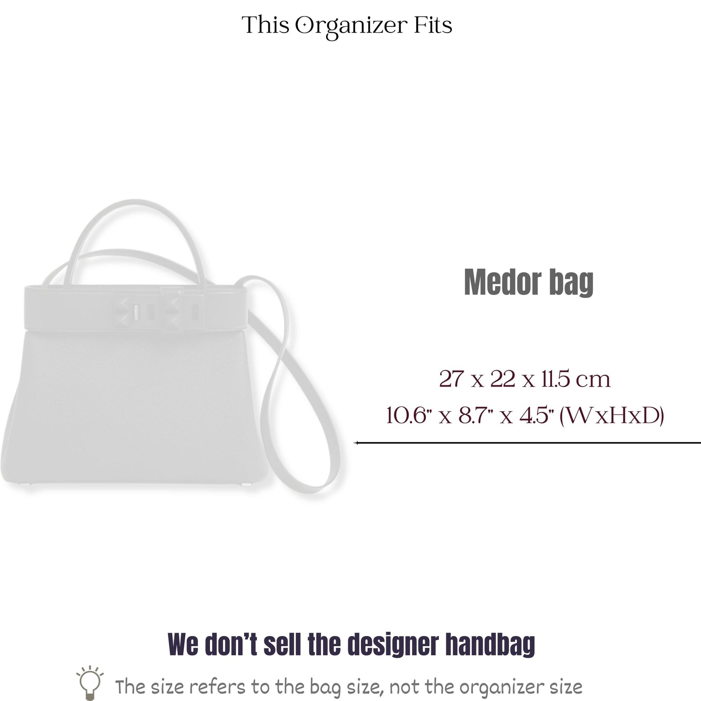 Bag Insert for (Hermes, Medor Bag) Organizer of Silk Fabric