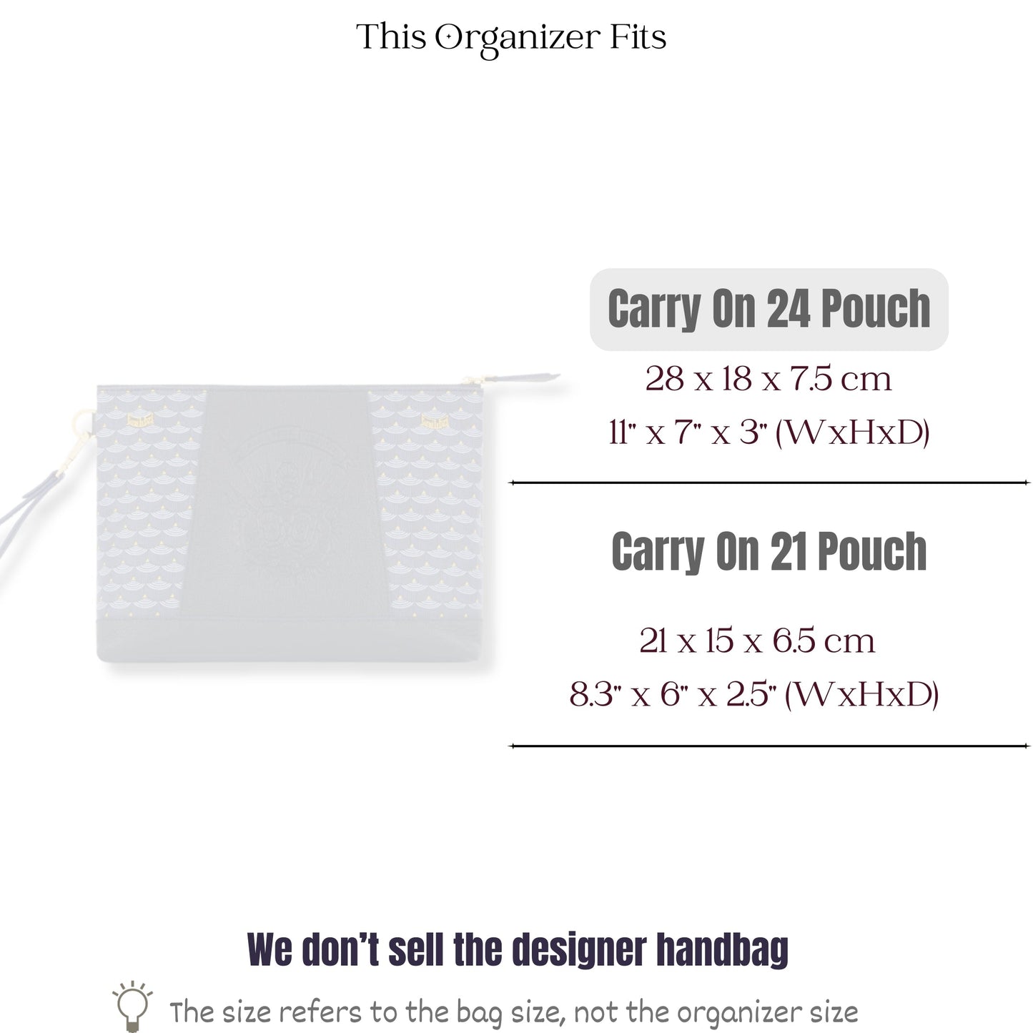 Bag Insert for (Faure Le Page, Carry On 24 Pouch) Organizer of Felt Fabric