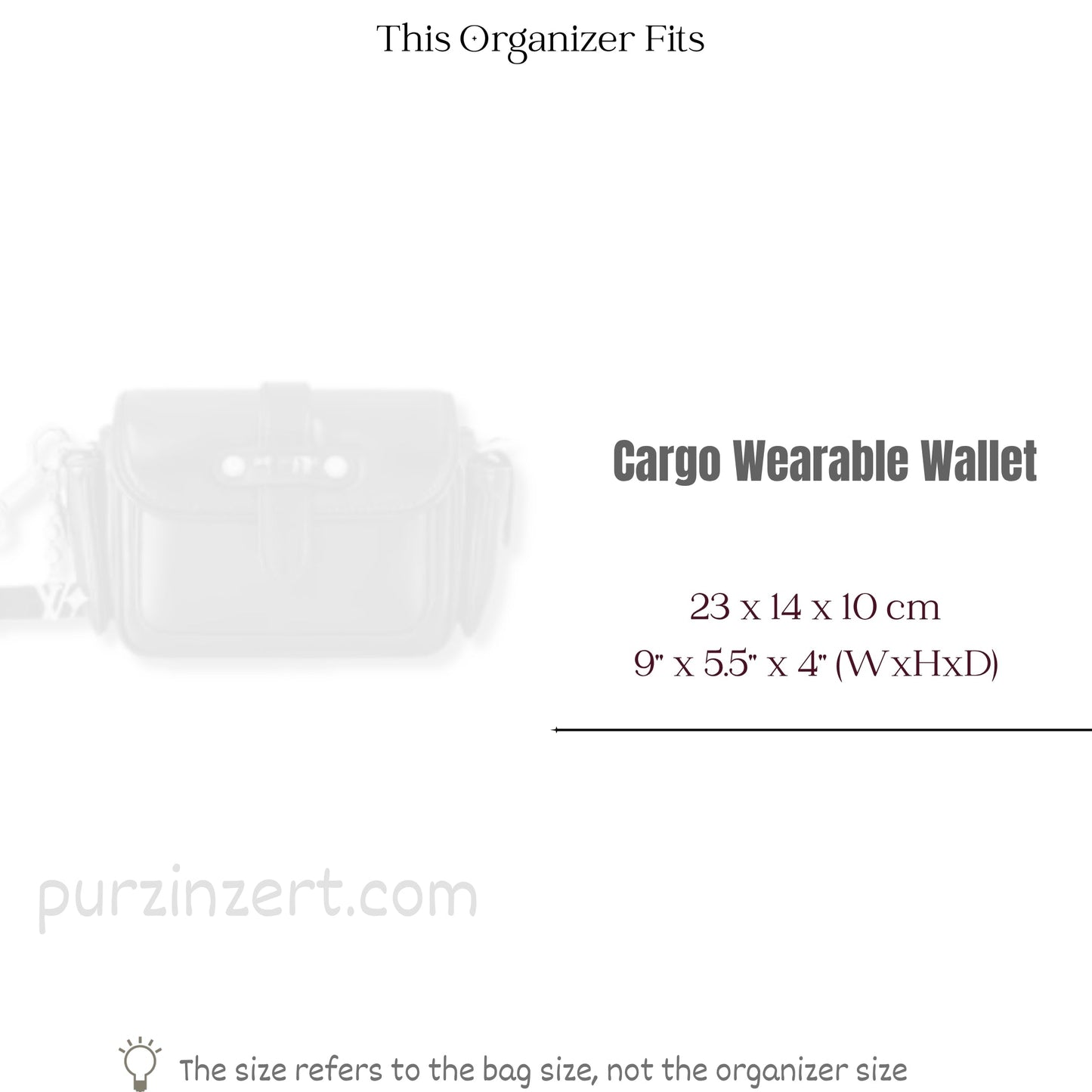 Bag Insert for (LV, Cargo Wearable Wallet) Organizer of Felt Fabric