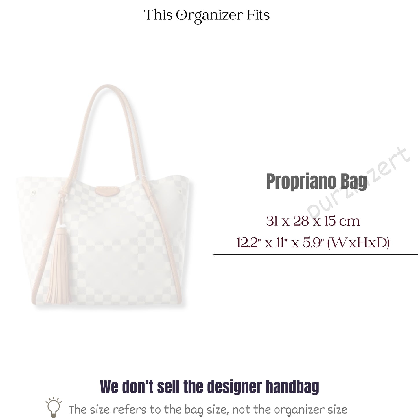 Bag Insert for (LV, Propriano) Organizer of Felt Fabric