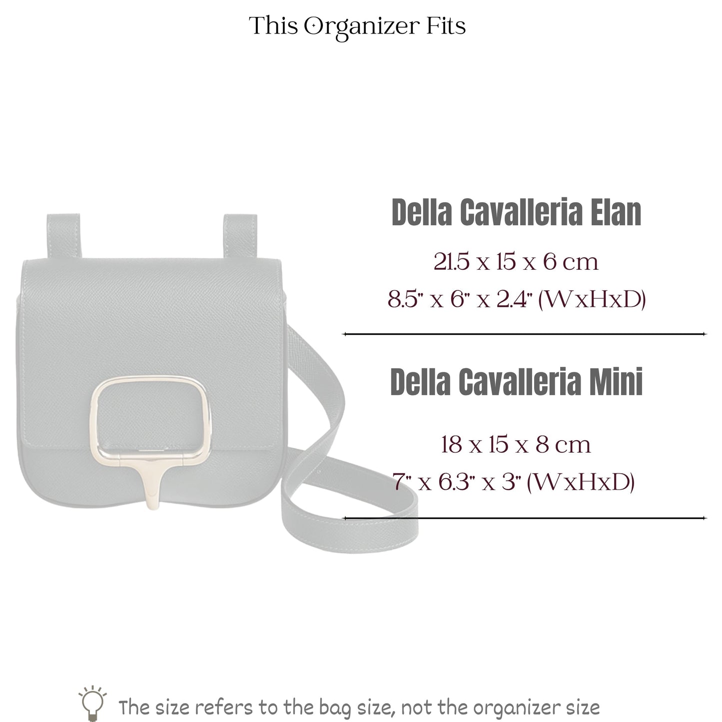 Bag Insert for (Hermes, Della Cavalleria Mini) Organizer of Silk Fabric