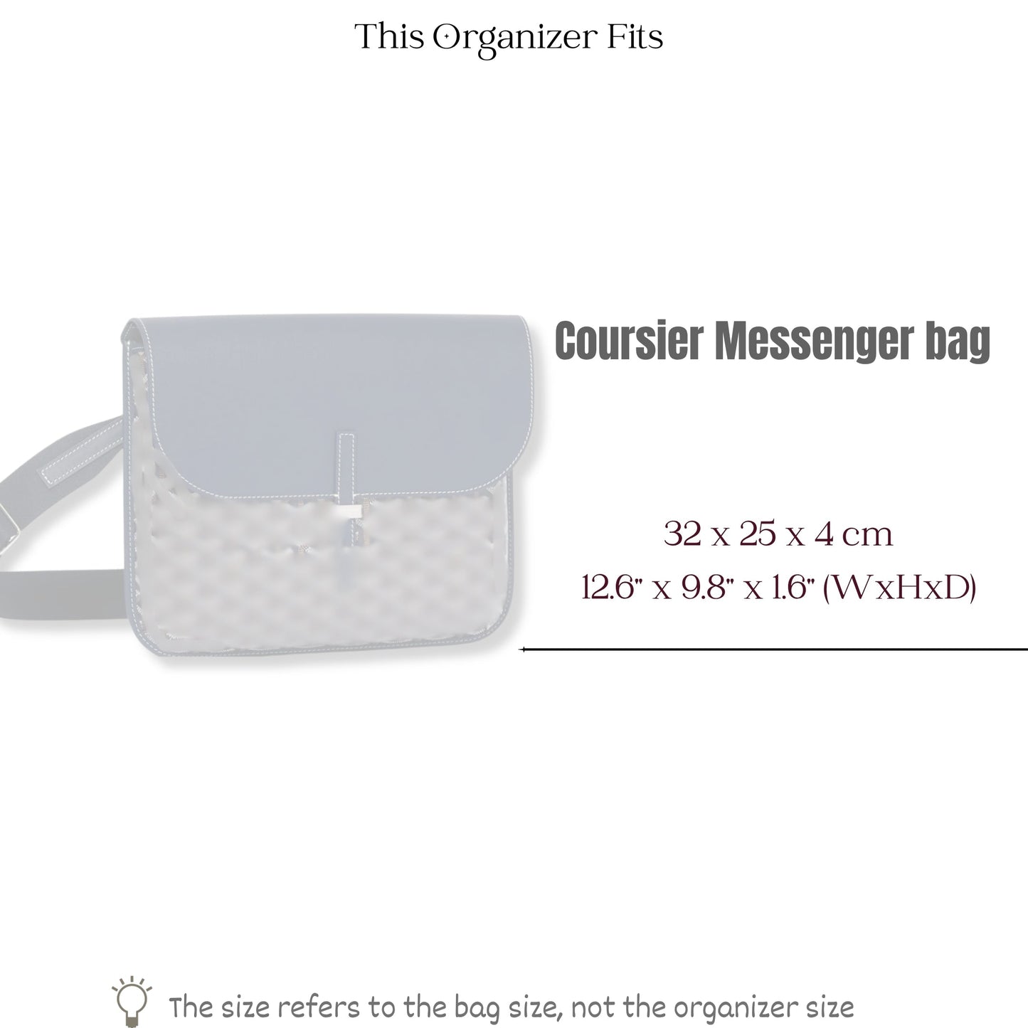 Bag Insert for (Goyard, Coursier Messenger bag) Organizer of Silk Fabric
