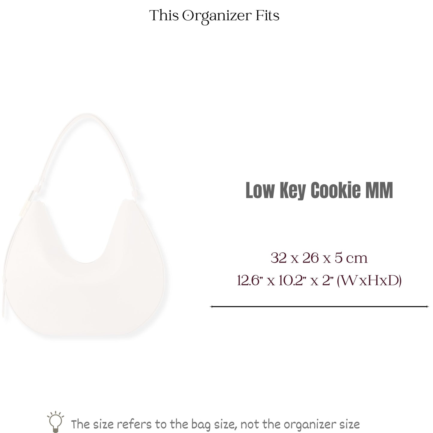 Bag Insert for (LV, Low Key Cookie MM) Organizer of Felt Fabric