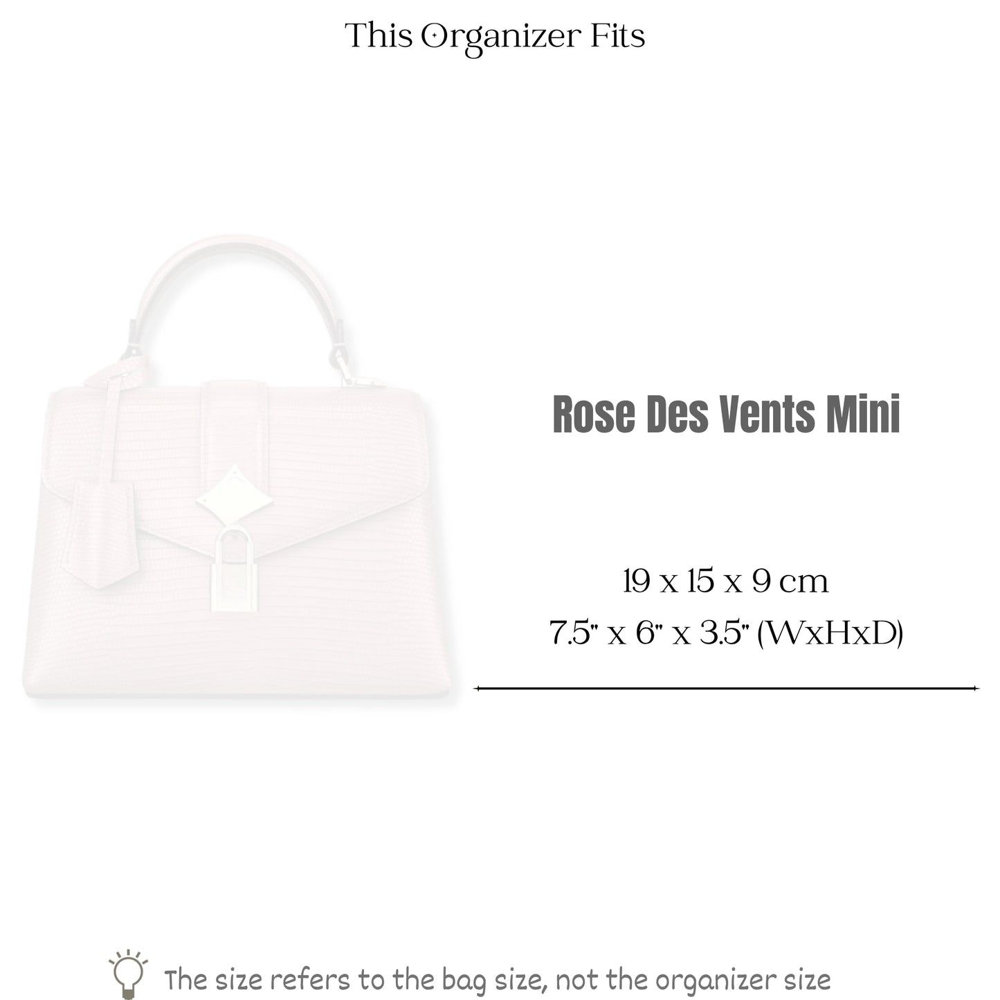 Bag Insert for (LV, Rose Des Vents Mini) Organizer of Felt Fabric