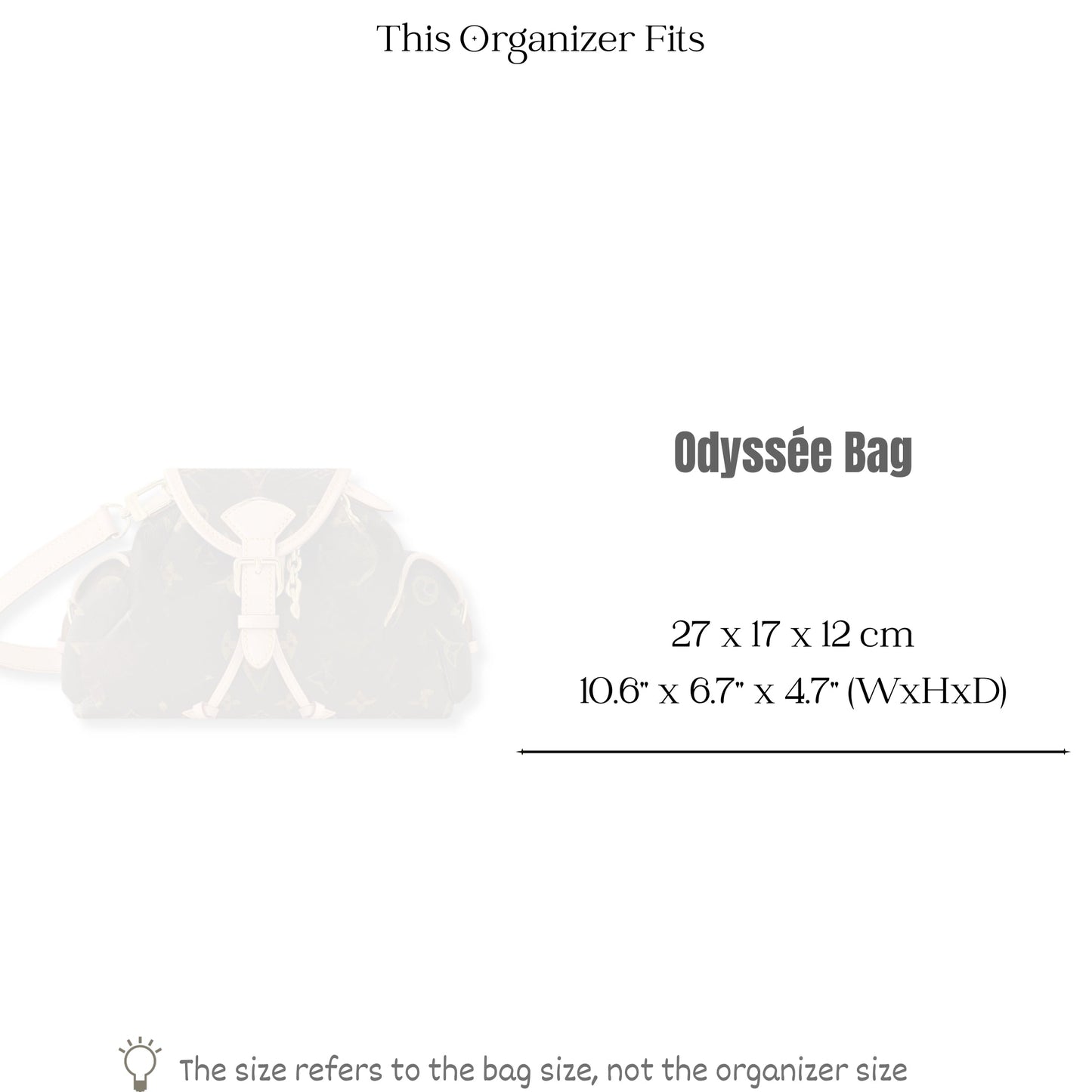 Bag Insert for (LV, Odyssee Bag) Organizer of Silk Fabric