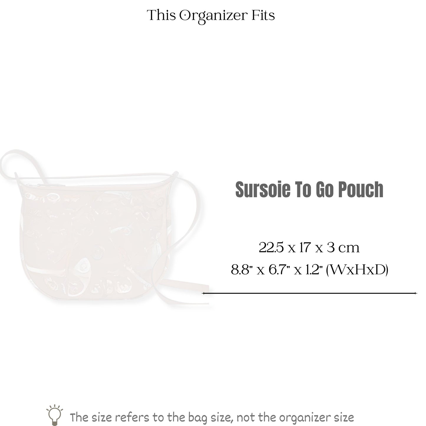 Bag Insert for (Hermes, Sursoie To Go pouch) Organizer of Nylon Fabric