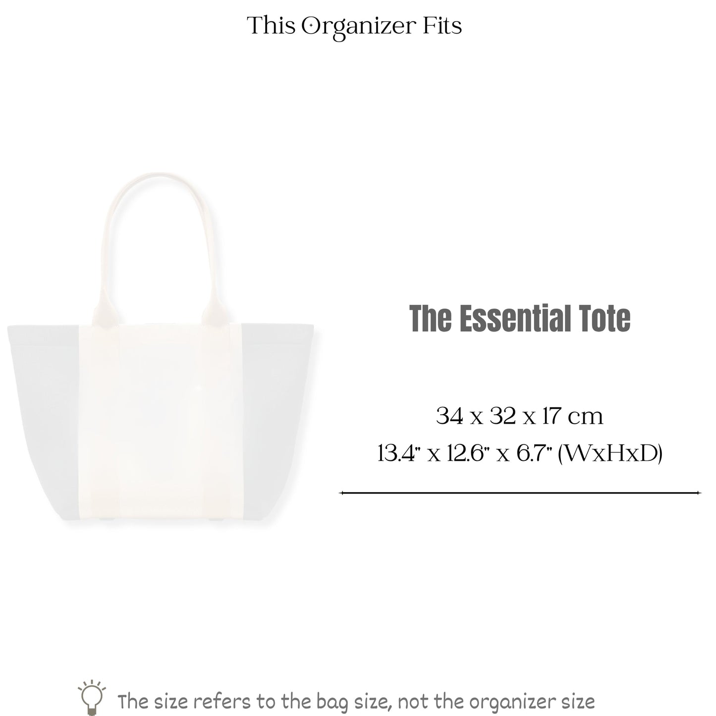 Bag Insert for (Rothys, The Essential Tote) Organizer of Felt Fabric