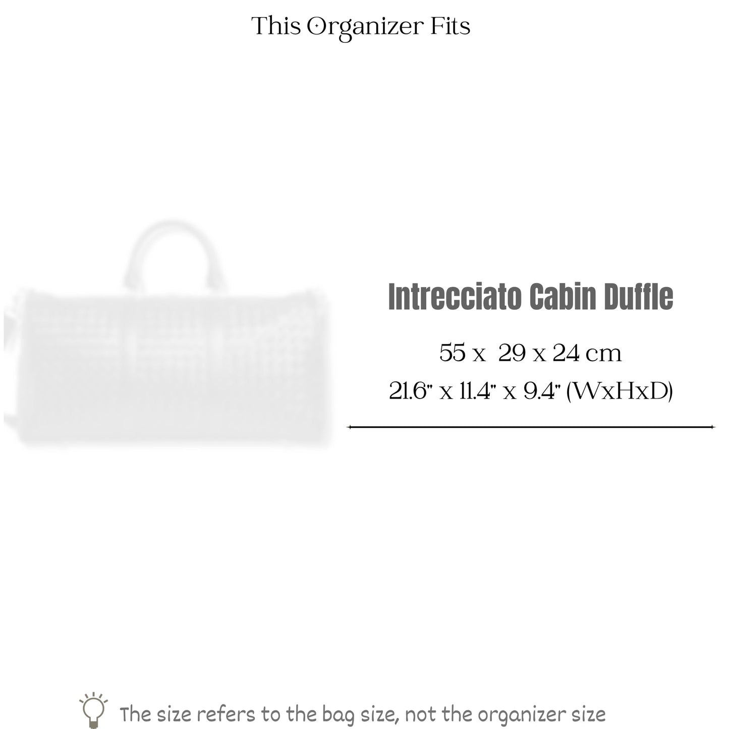 Bag Insert for (Bottega Veneta, Intrecciato Cabin Duffle) Organizer of Felt Fabric