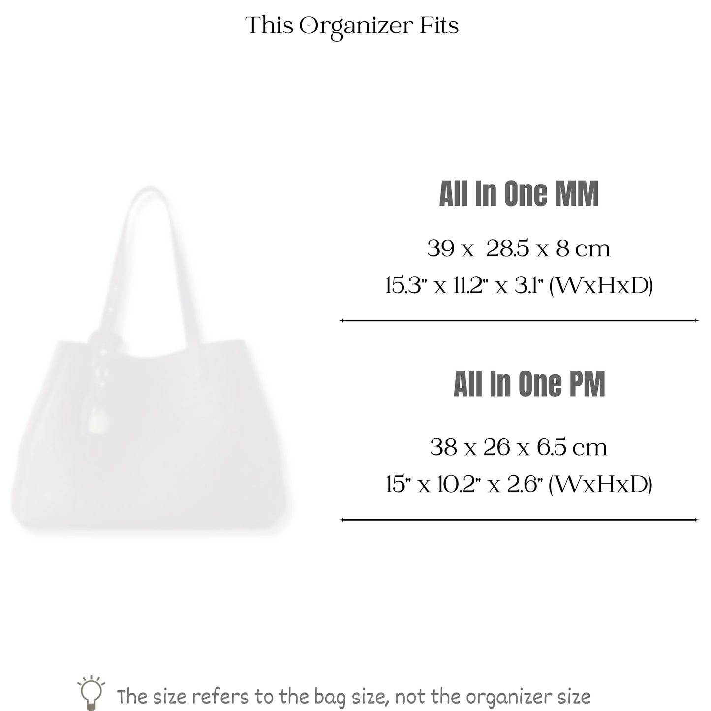 Bag Insert for (LV, All In One MM) Organizer of Felt Fabric