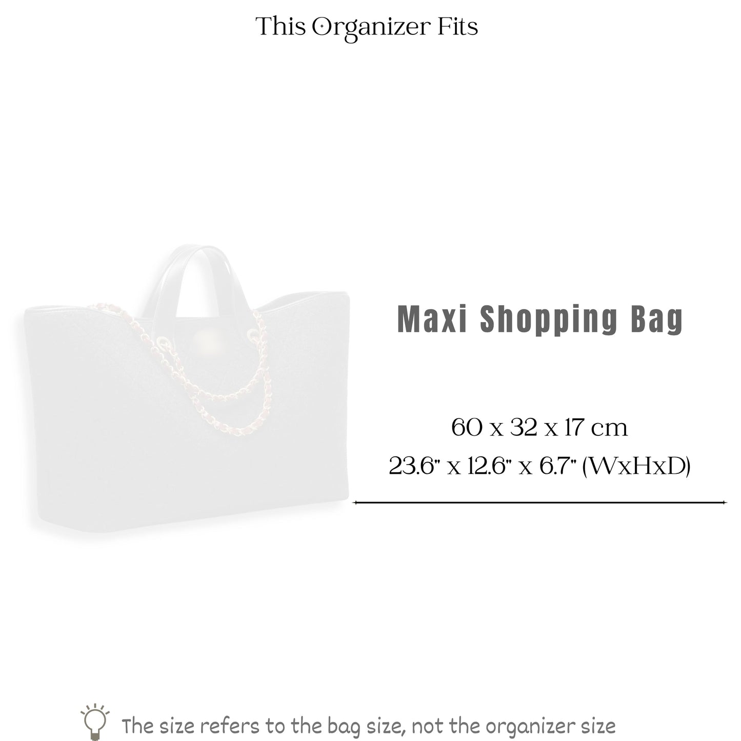 Bag Insert for (Chanel, Maxi Shopping Bag) Organizer of Felt Fabric