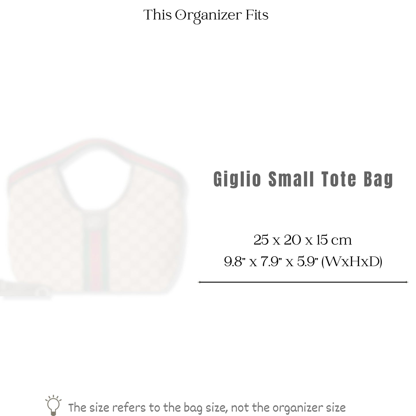 Bag Insert for (Gucci, Giglio small tote bag) Organizer of Felt Fabric