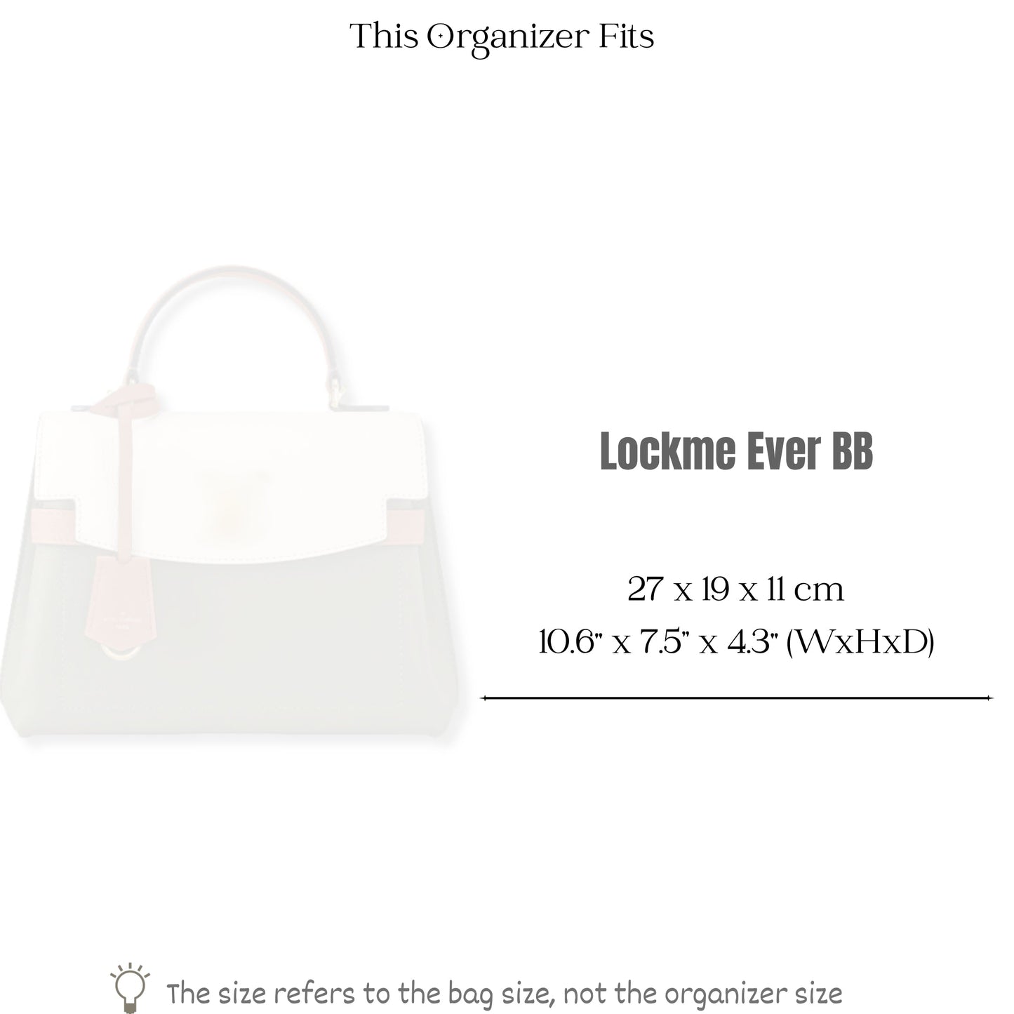 Bag Insert for (LV, Lockme Ever BB) Organizer of Silk Fabric