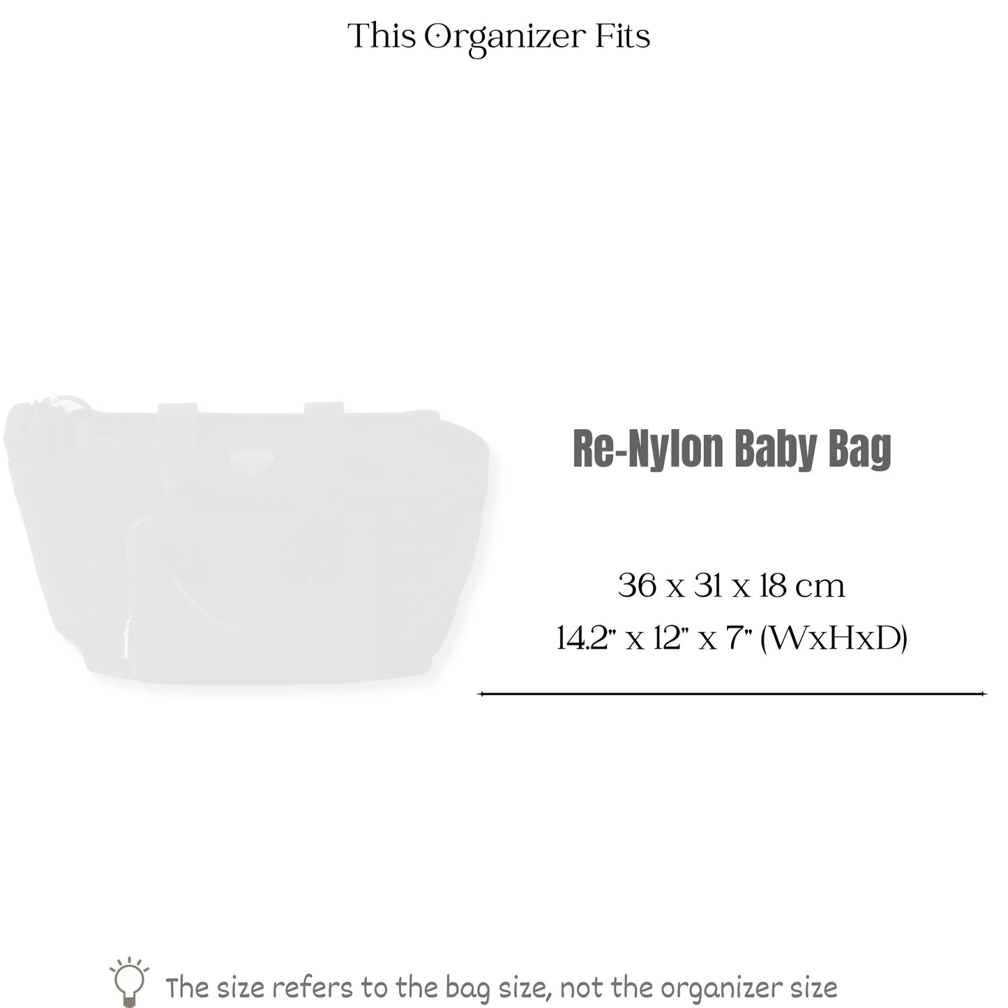 Bag Insert for (Prada, Re-Nylon baby bag) Organizer of Felt Fabric