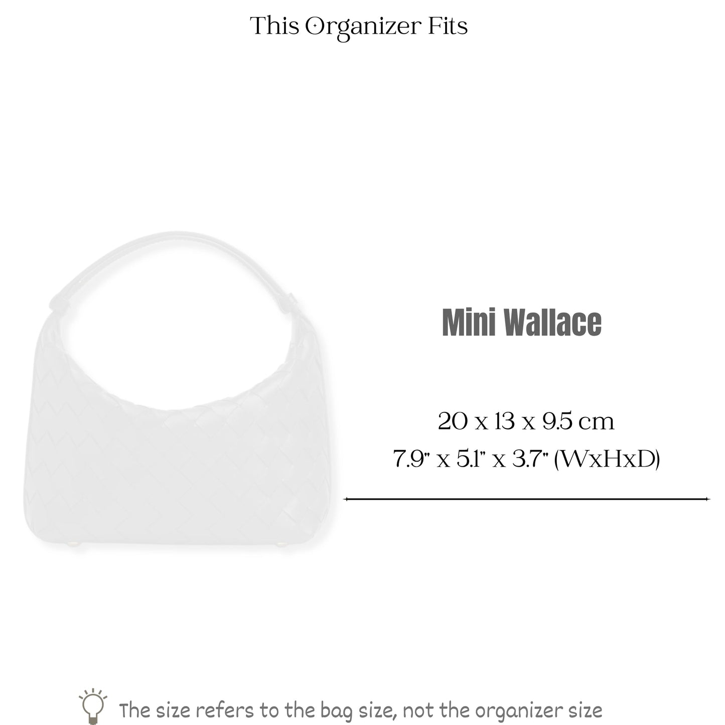 Bag Insert for (Bottega Veneta, Mini Wallace) Organizer of Felt Fabric