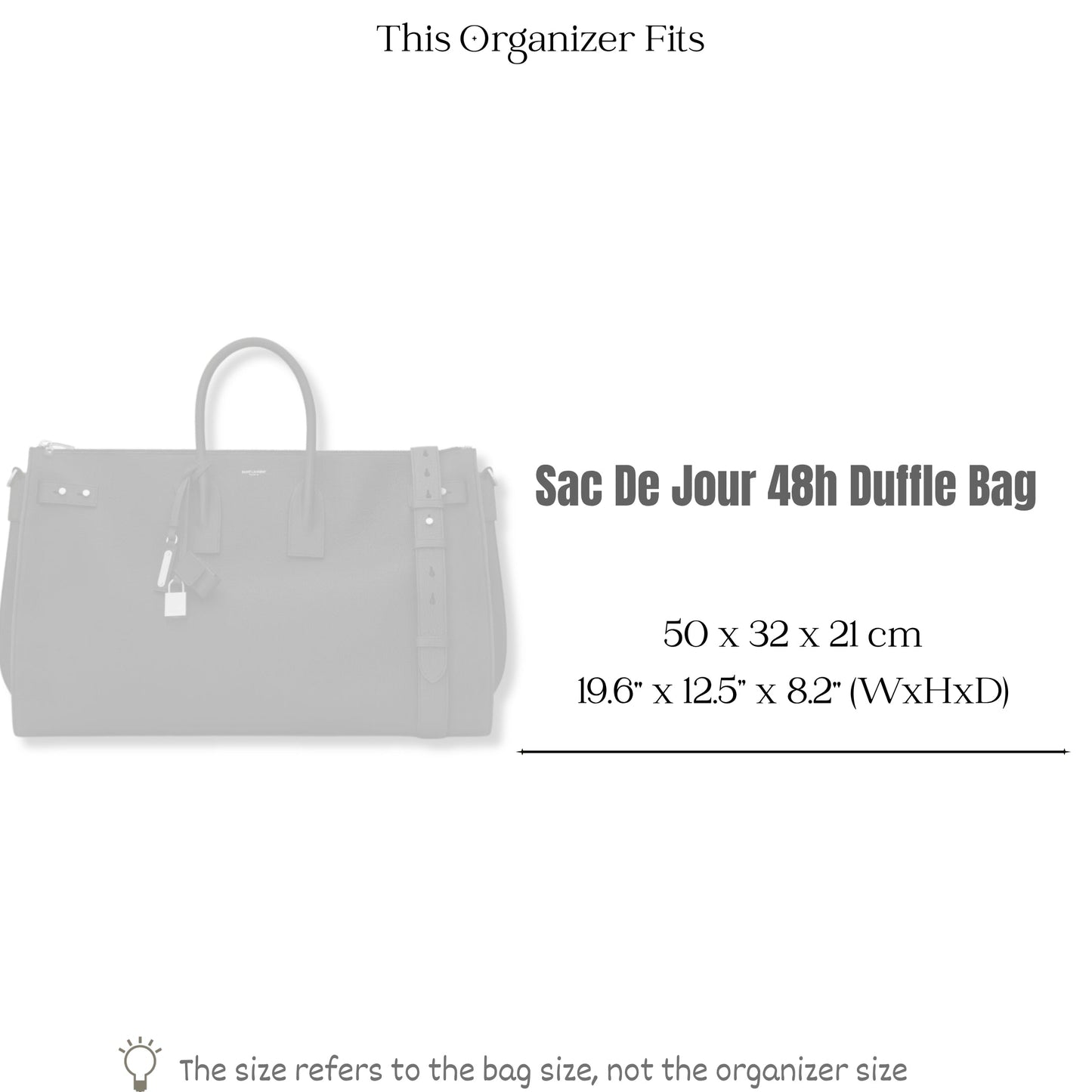 Bag Insert for (Saint Laurent (YSL), sac de jour 48h duffle bag) Organizer of Felt Fabric