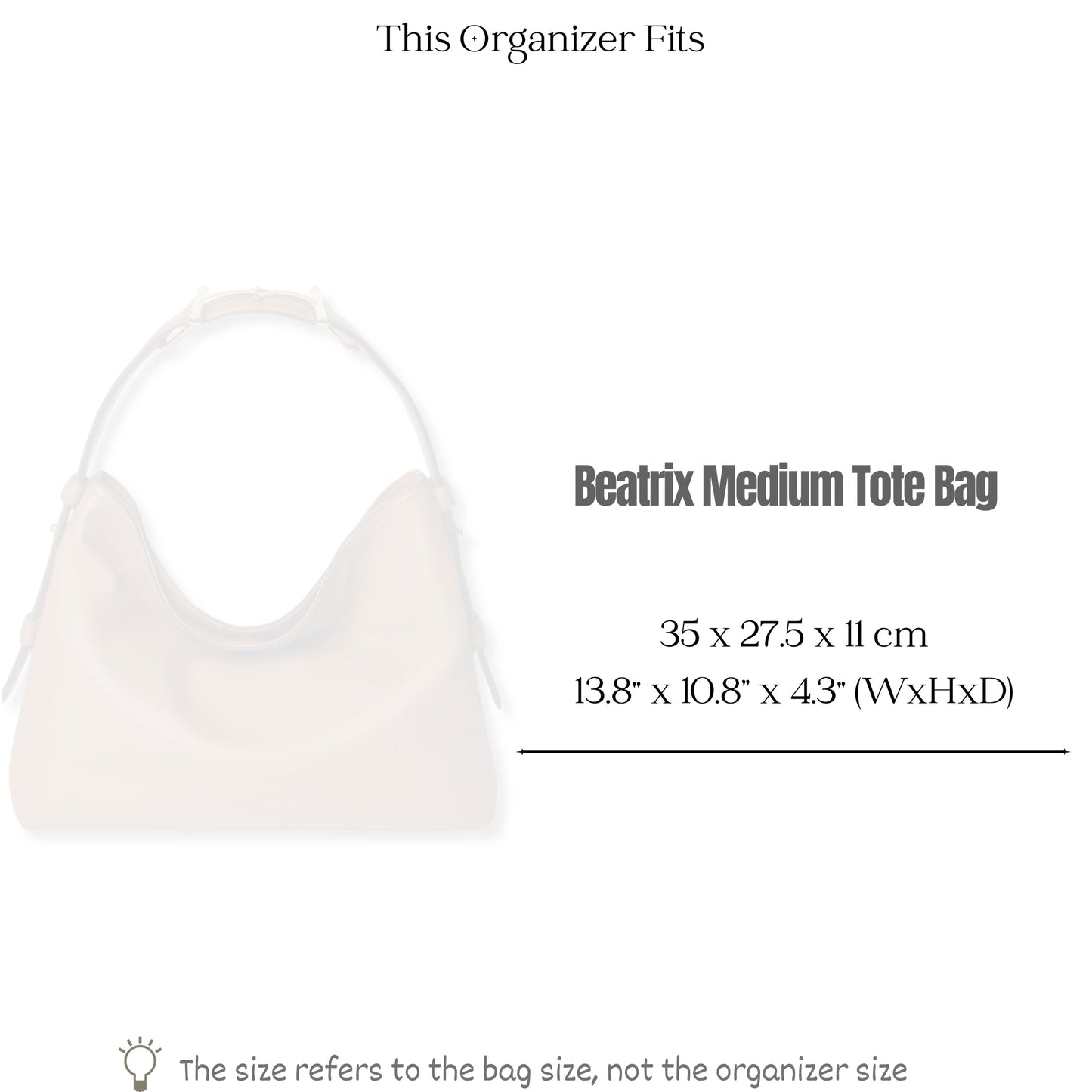 Bag Insert for (Gucci, Beatrix medium tote bag) Organizer of Felt Fabric