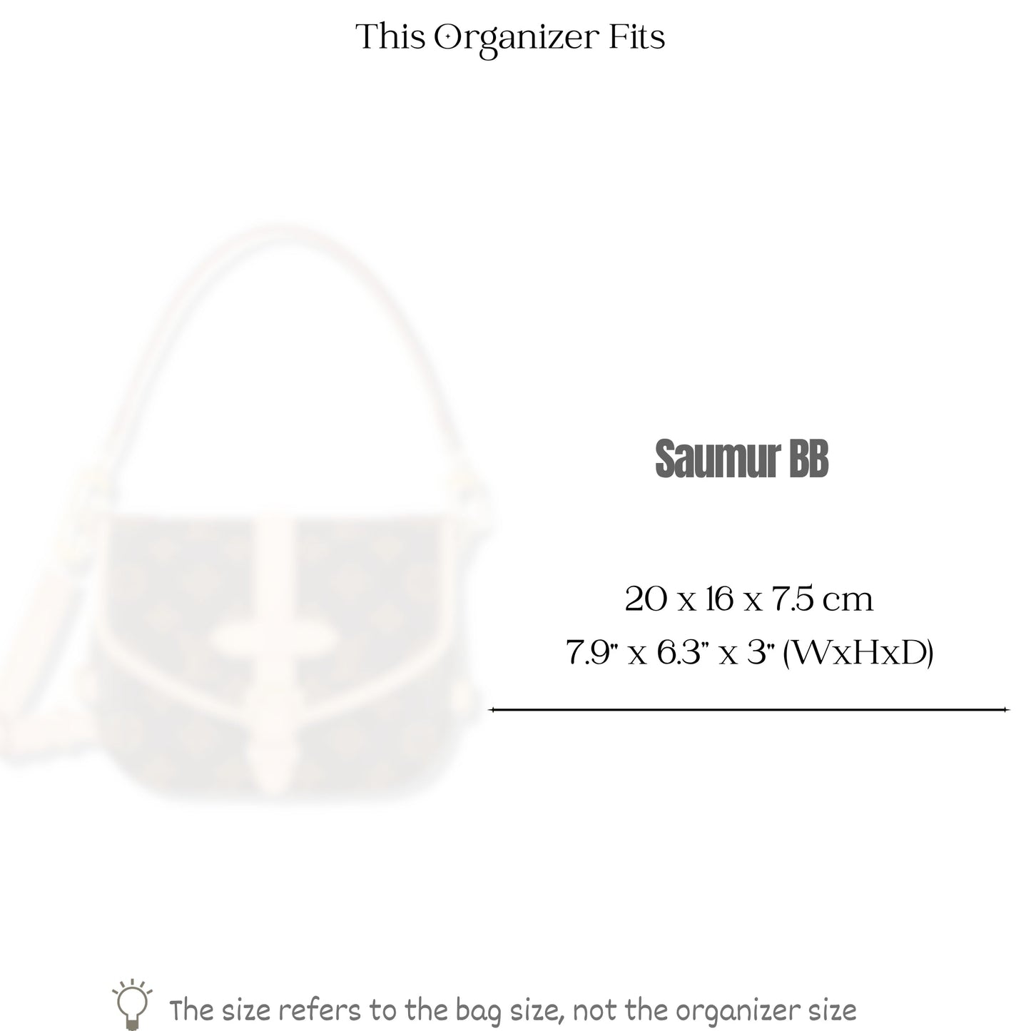 Bag Insert for (LV, Saumur BB) Organizer of Silk Fabric