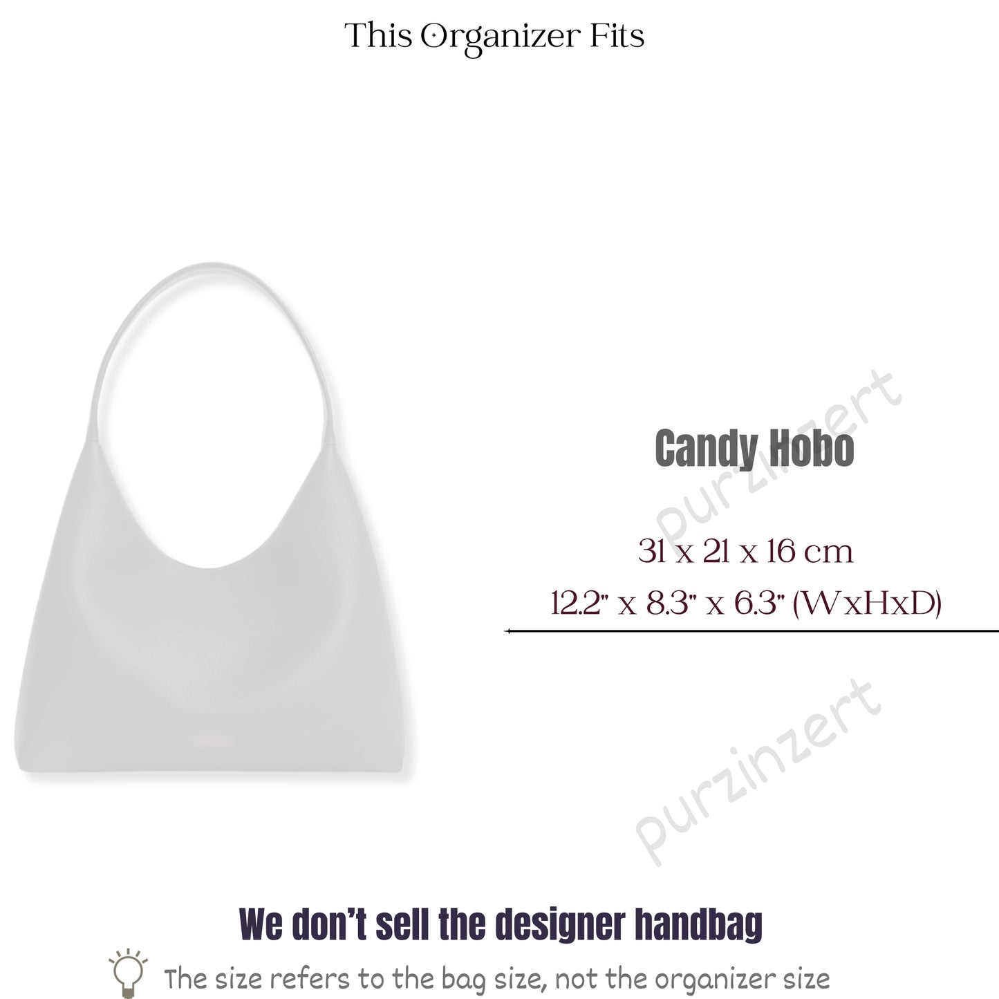 Bag Insert for (Mansur Gavriel, Candy Hobo) Organizer of Silk Fabric