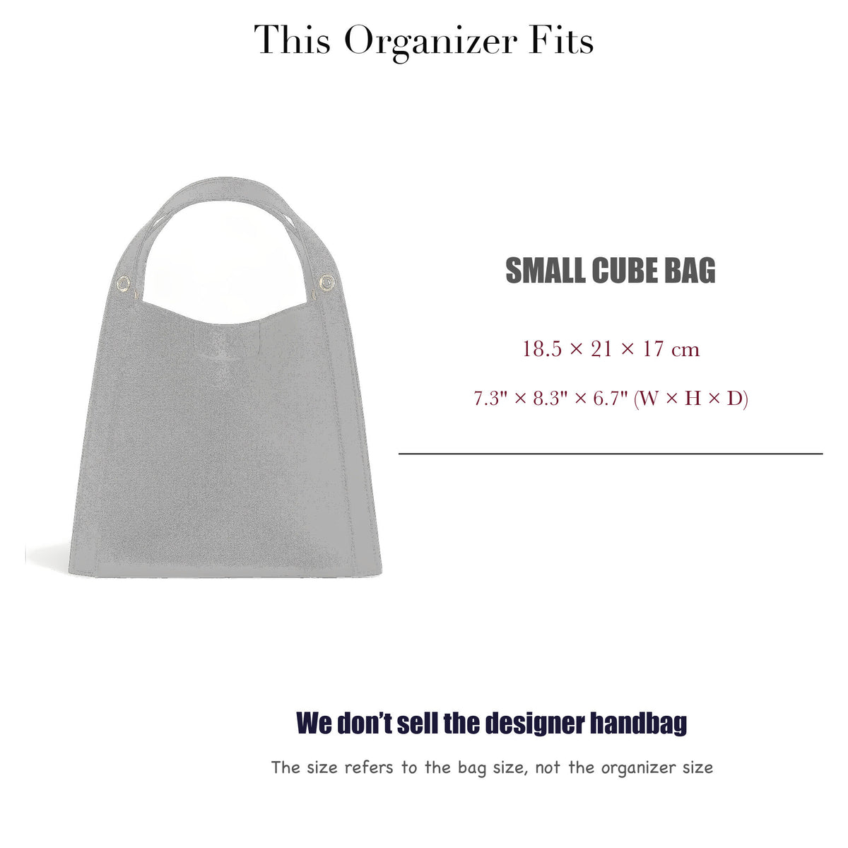 Bag Insert for (Celine, Small CUBE BAG) Organizer of Silk Fabric