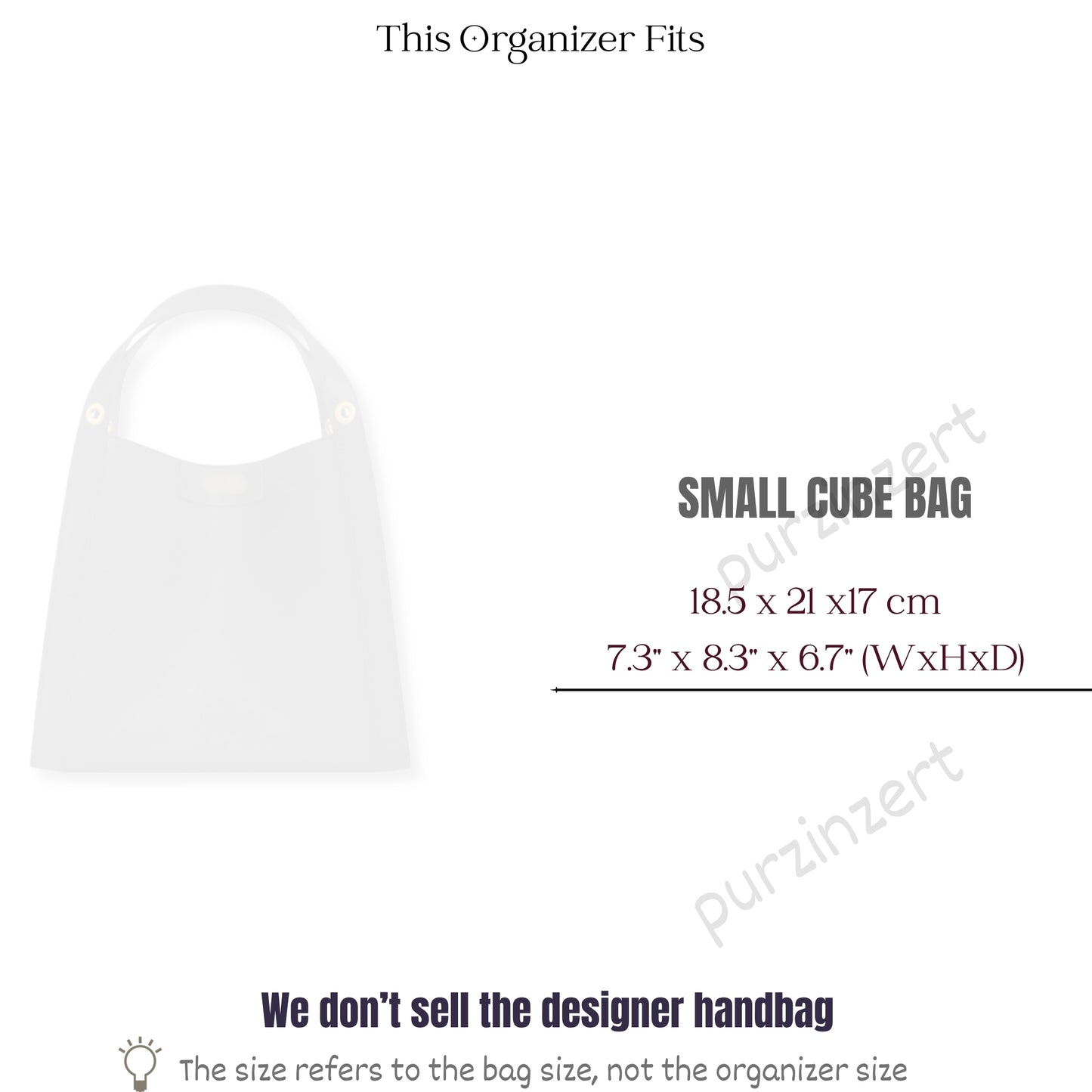 Bag Insert for (Celine, Small CUBE BAG) Organizer of Silk Fabric