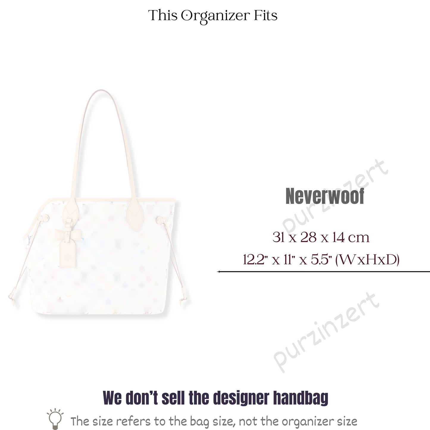 Bag Insert for (LV, Neverwoof) Organizer of Nylon Fabric