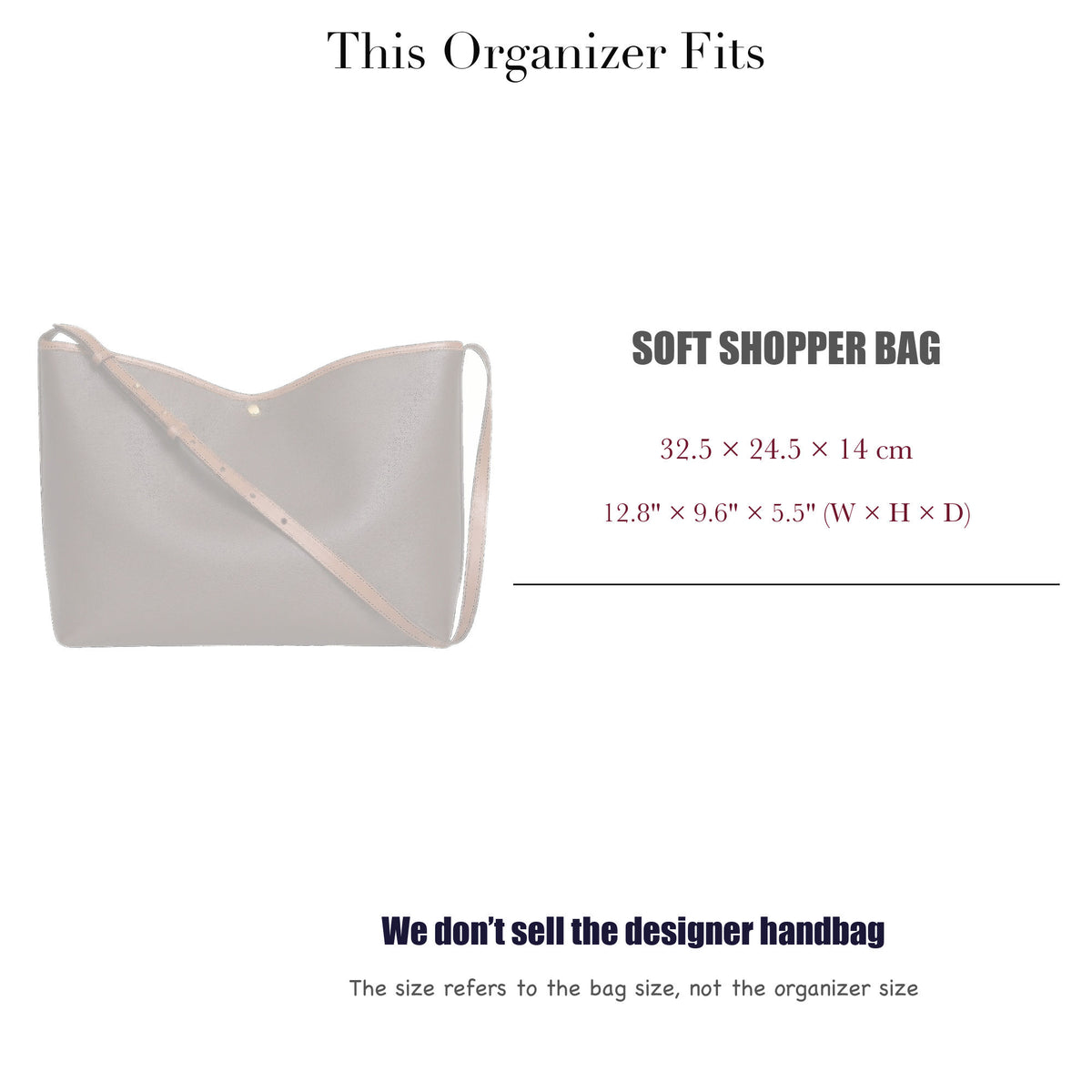 Bag Insert for (Celine, SOFT SHOPPER BAG) Organizer of Silk Fabric
