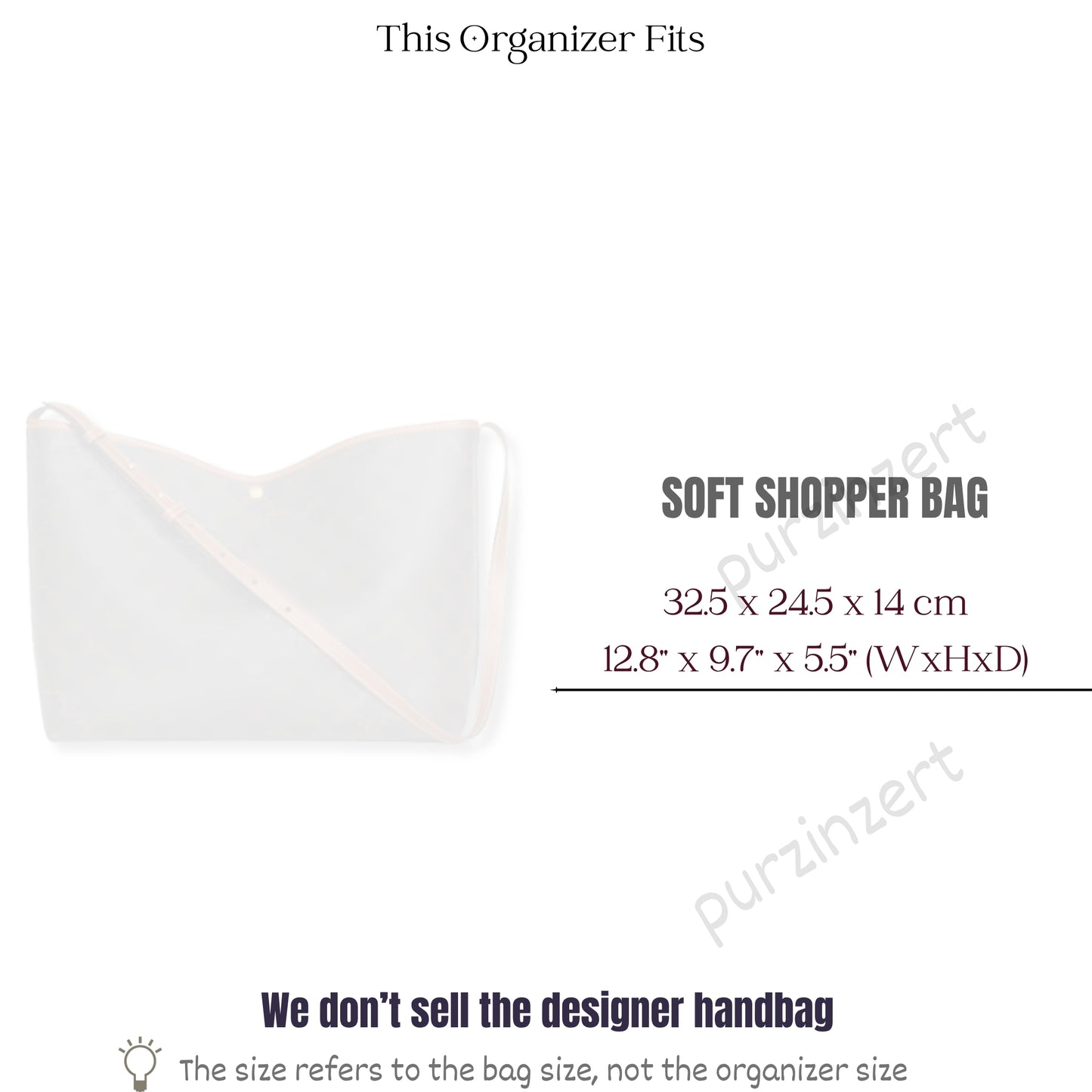 Bag Insert for (Celine, SOFT SHOPPER BAG) Organizer of Felt Fabric