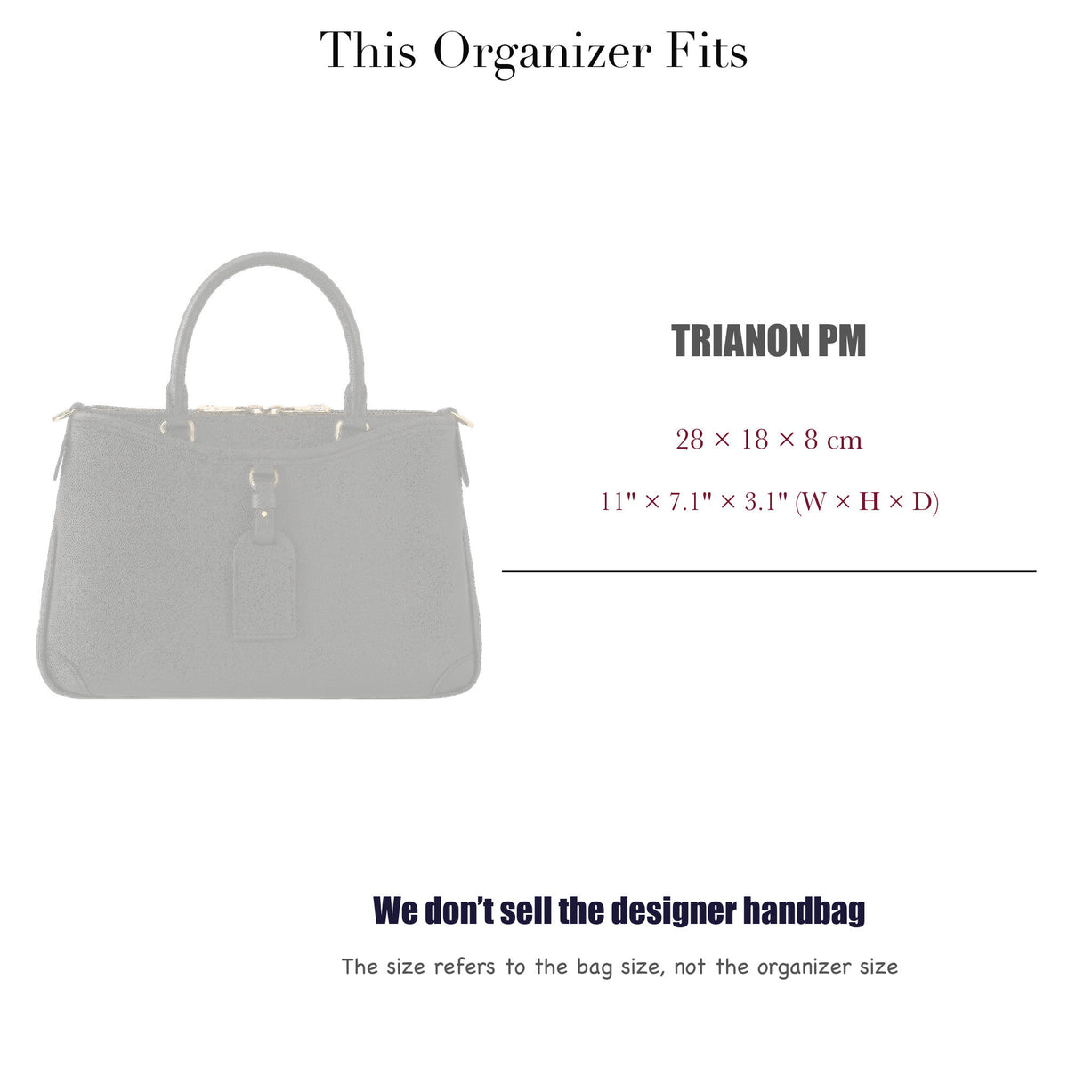 Bag Insert for (LV, Trianon PM) Organizer of Silk Fabric