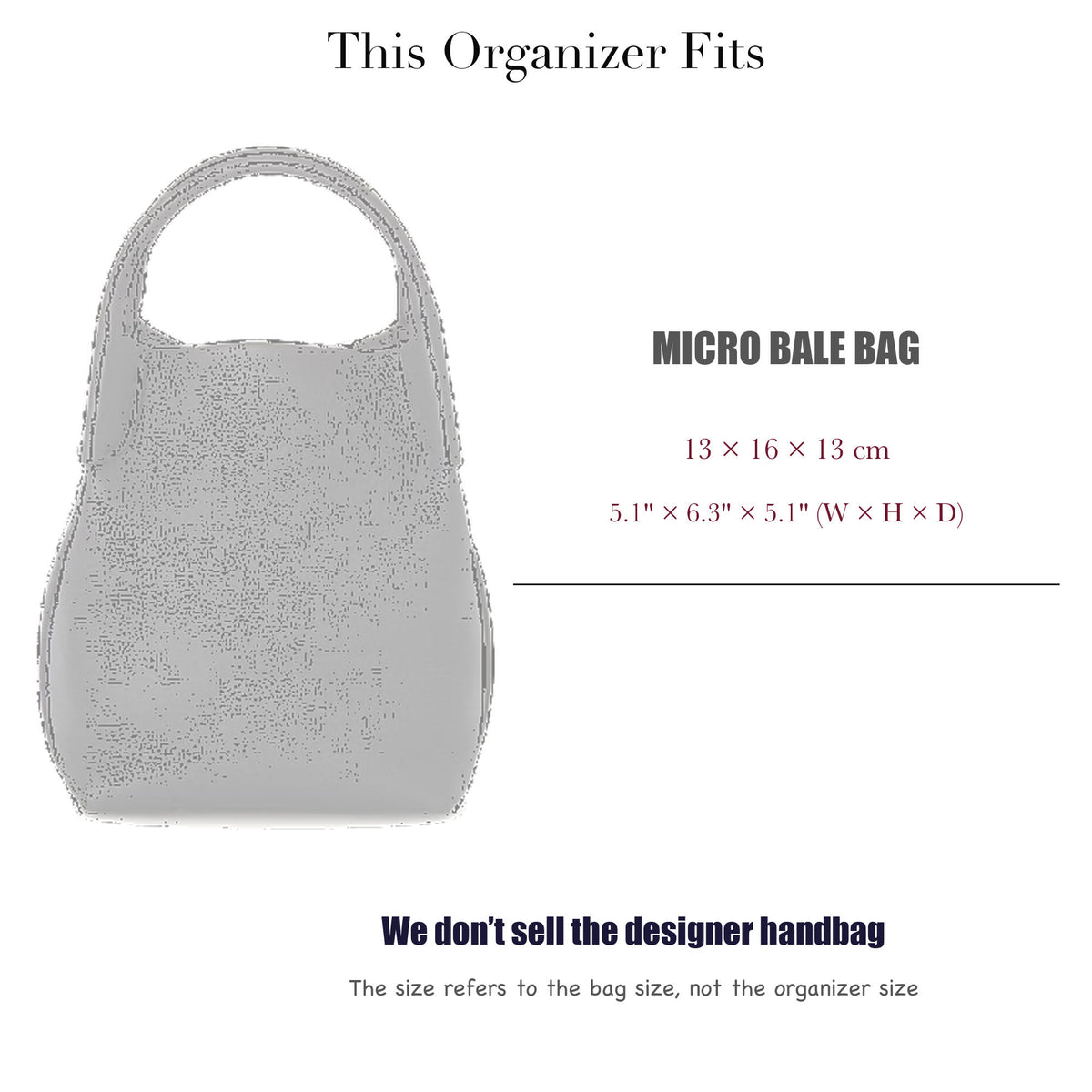 Bag Insert for (Loro Piana, Micro Bale bag) Organizer of Silk Fabric