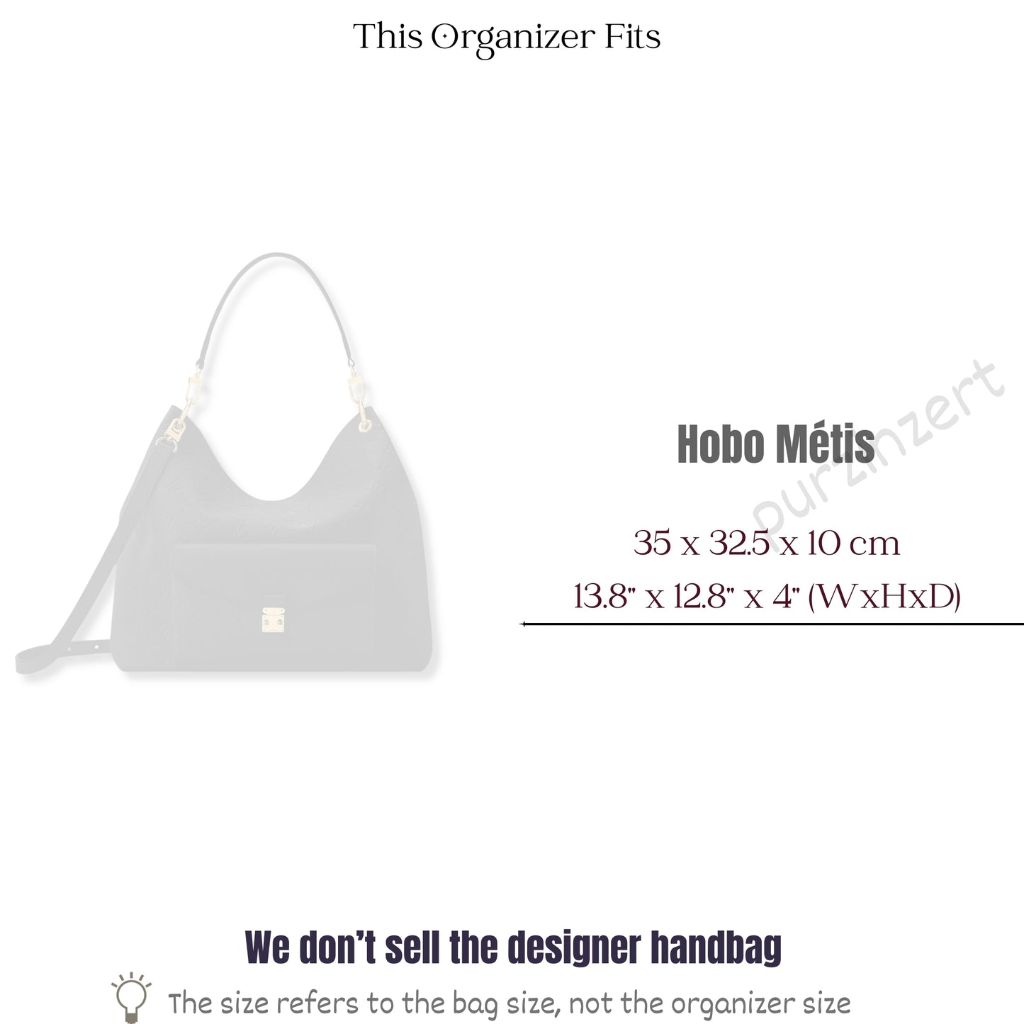 Bag Insert for (LV, Metis Hobo) Organizer of Felt Fabric