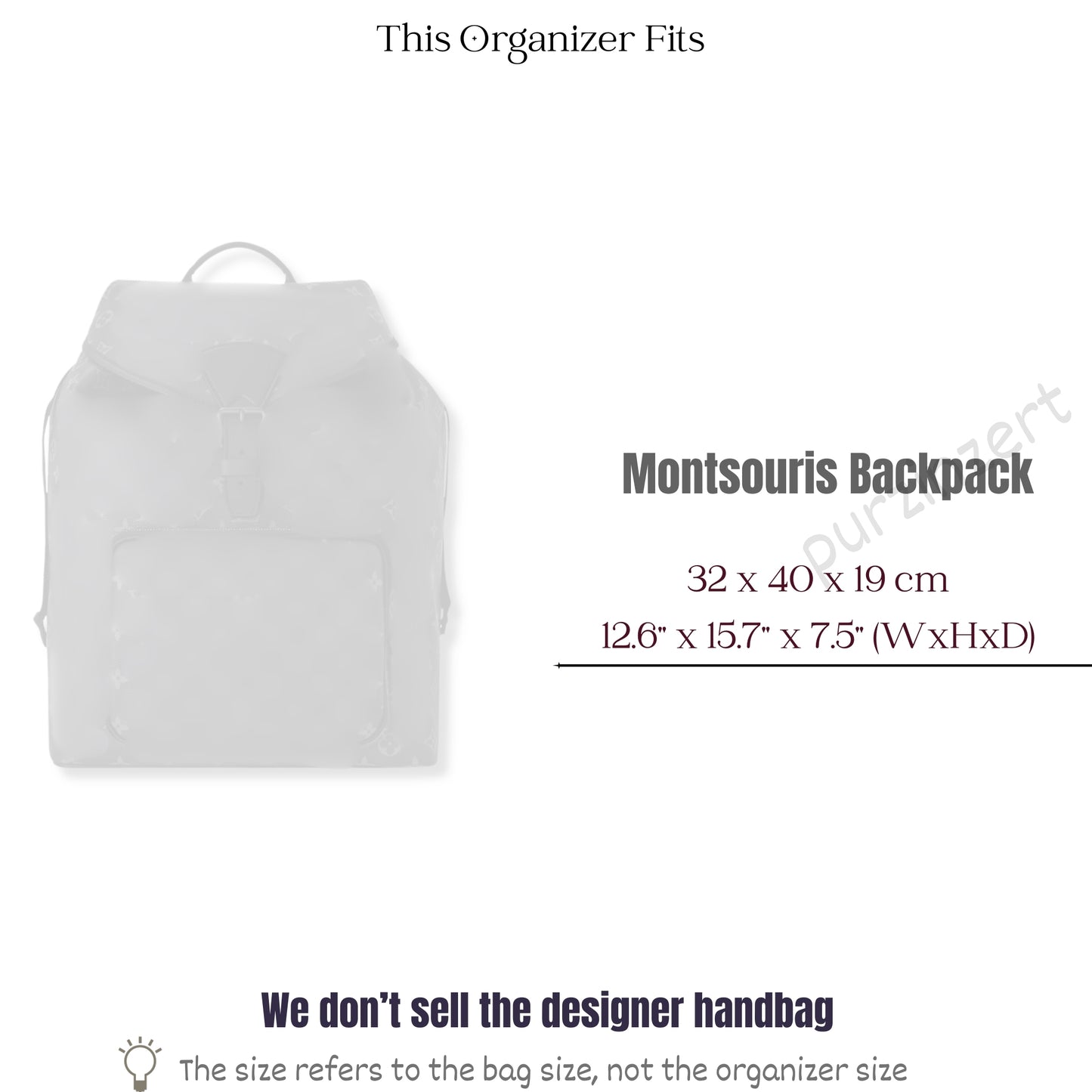 Bag Insert for (LV, Montsouris Backpack) Organizer of Felt Fabric