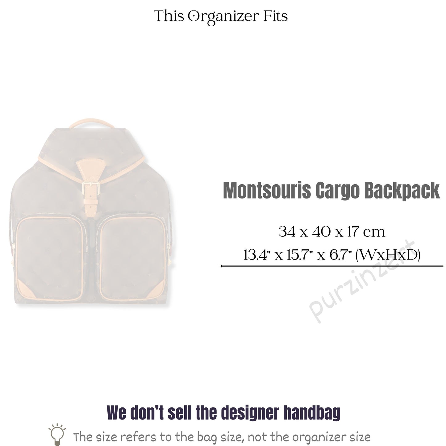 Bag Insert for (LV, Montsouris Cargo Backpack) Organizer of Silk Fabric