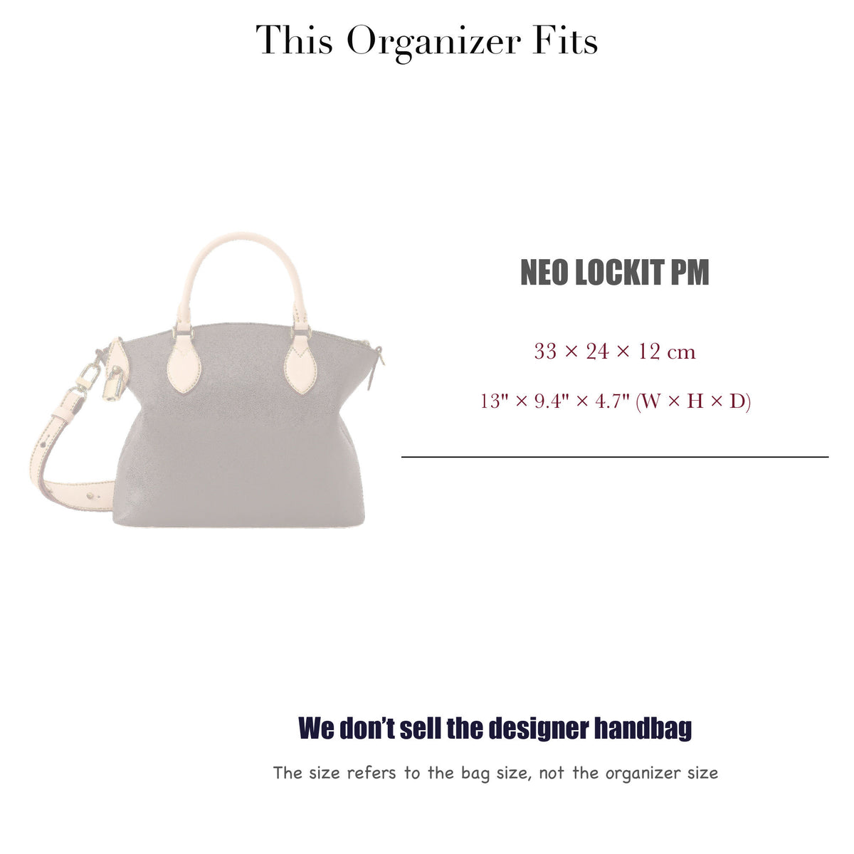 Bag Insert for (LV, Neo Lockit PM) Organizer of Nylon Fabric