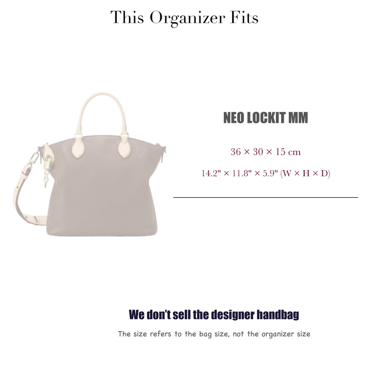 Bag Insert for (LV, Neo Lockit MM) Organizer of Nylon Fabric
