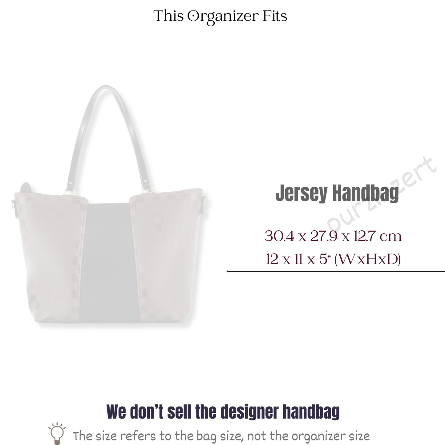 Bag Insert for (LV, Jersey Bag) Organizer of Nylon Fabric