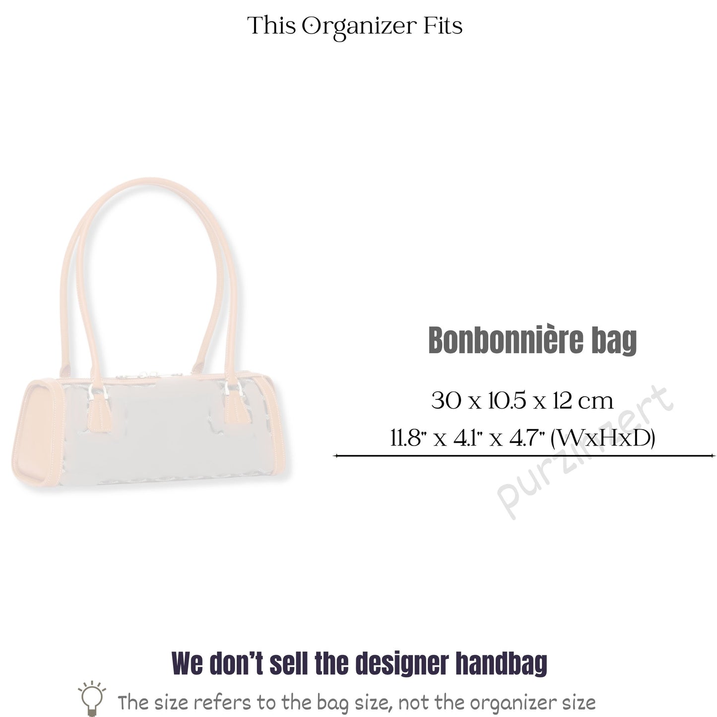Bag Insert for (Goyard, Bonbonniere Bag) Organizer of Silk Fabric