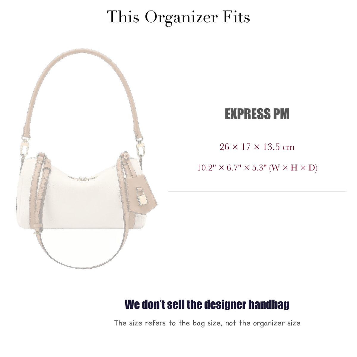 Bag Insert for (LV, Express PM) Organizer of Silk Fabric