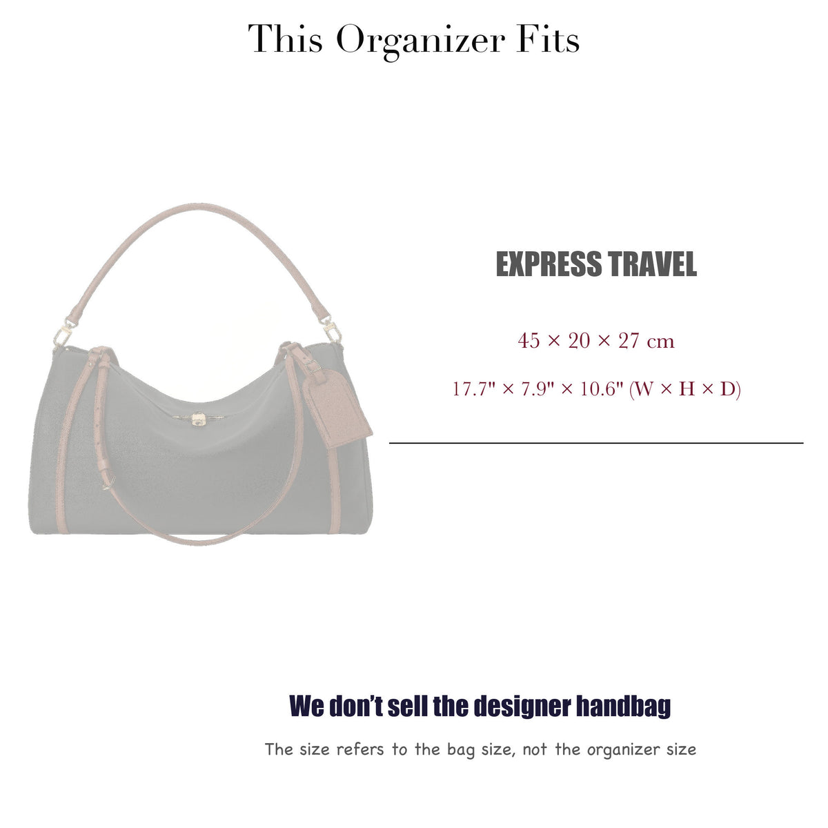 Bag Insert for (LV, Express Travel) Organizer of Nylon Fabric