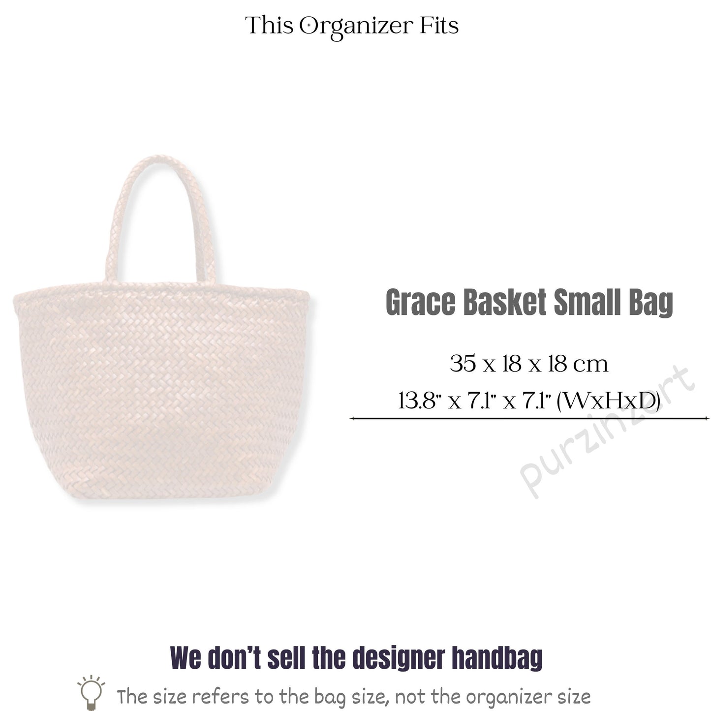 Bag Insert for (Dragon Diffusion, Grace Basket Small) Organizer of Felt Fabric