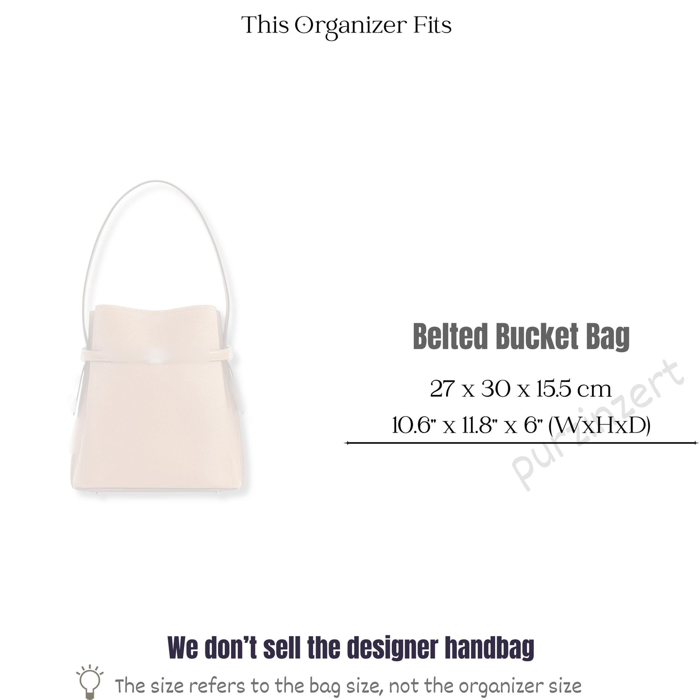 Bag Insert for (Toteme, Belted leather bucket bag) Organizer of Silk Fabric