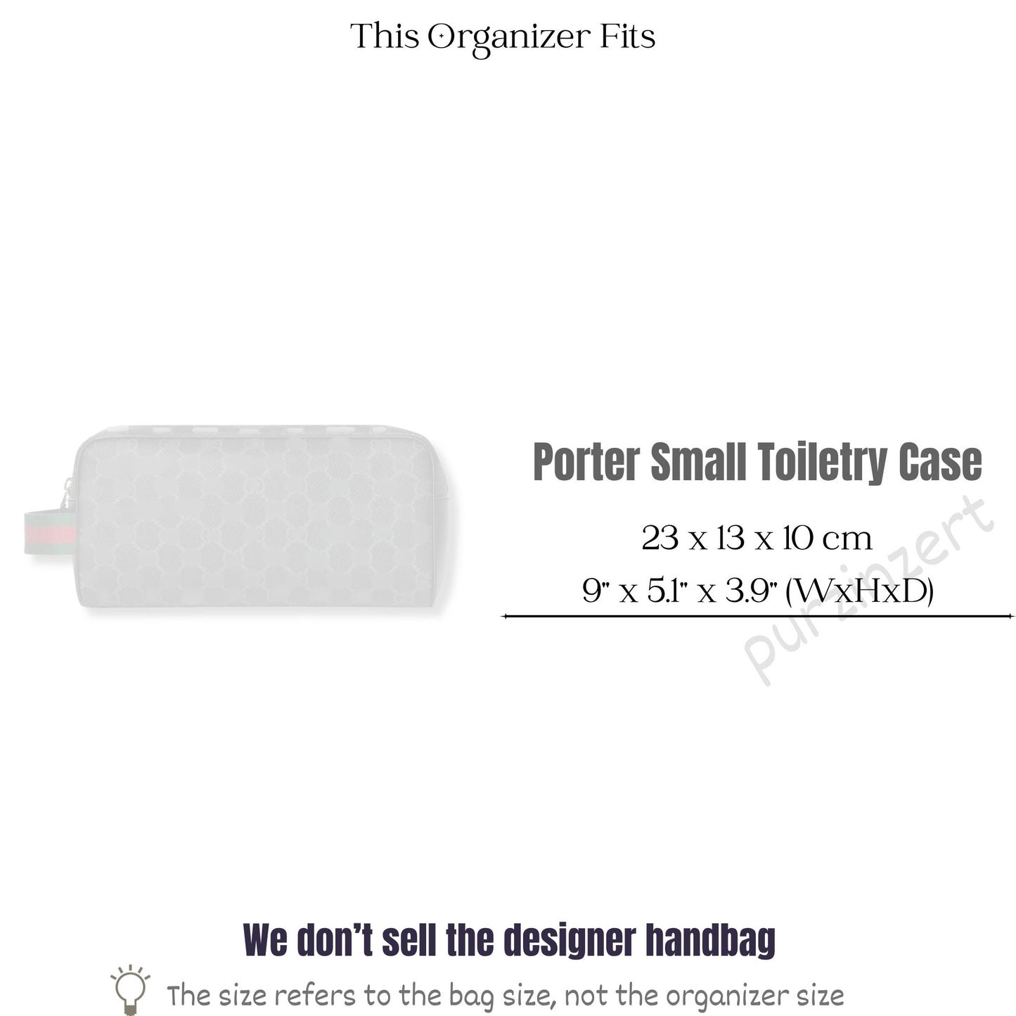Bag Insert for (Gucci, Porter small toiletry case) Organizer of Felt Fabric