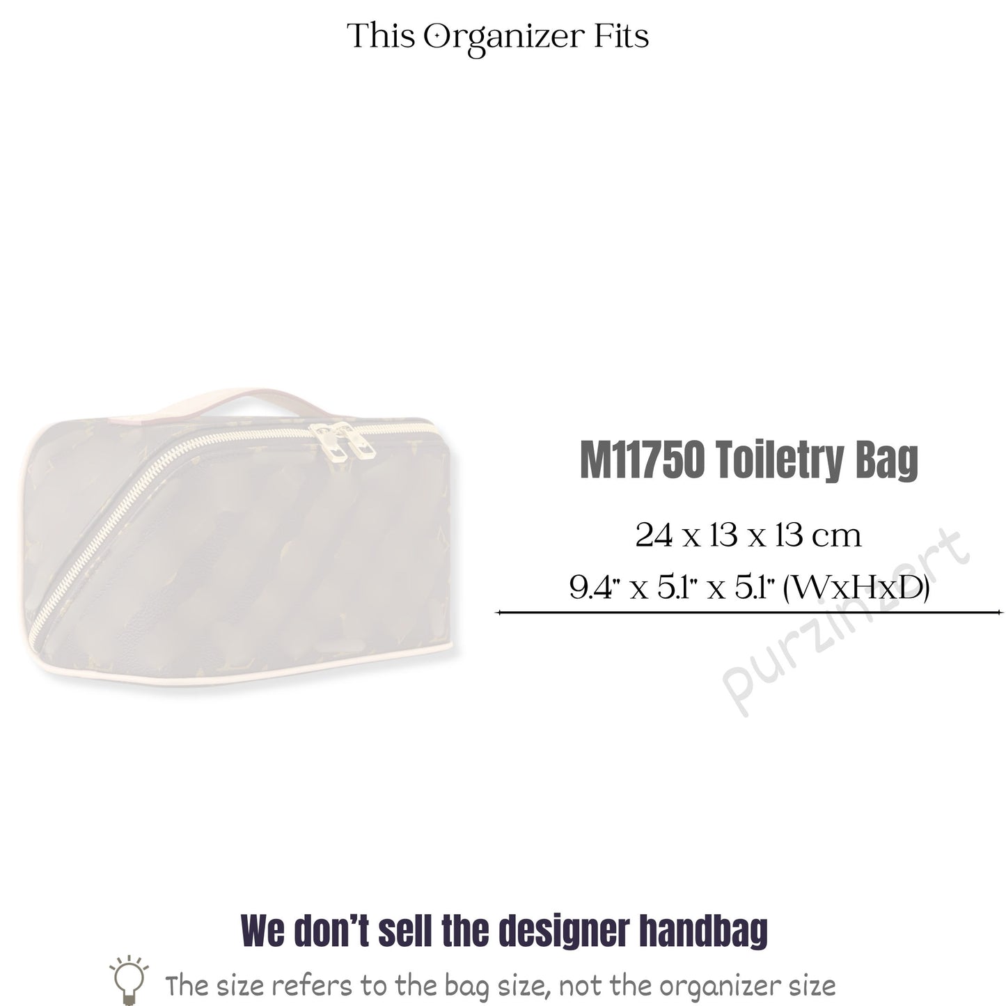 Bag Insert for (LV, M11750 Toiletry Bag) Organizer of Nylon Fabric