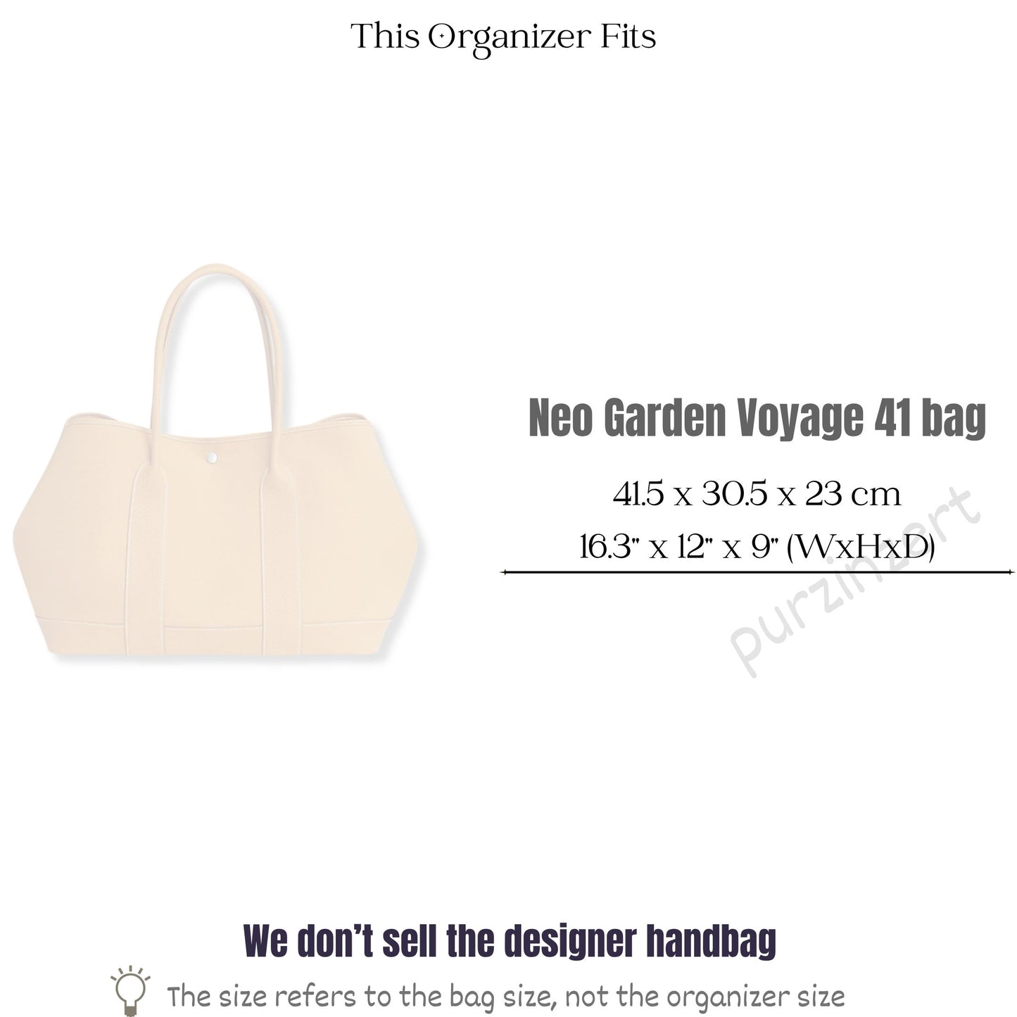 Bag Insert for (Hermes, Neo Garden Voyage 41 bag) Organizer of Silk Fabric