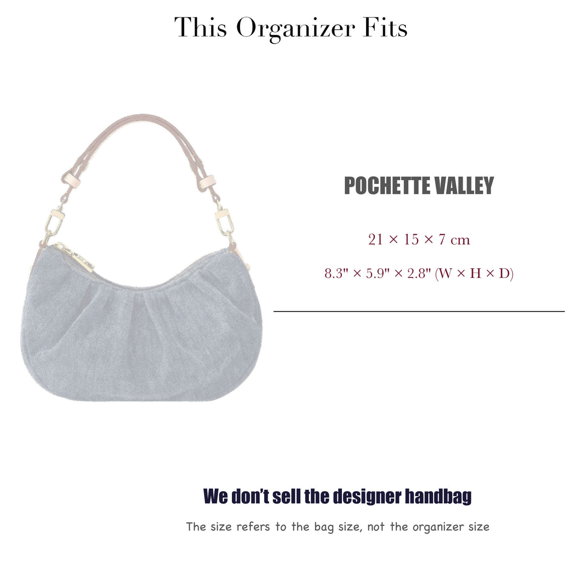 Bag Insert for (LV, Pochette Valley) Organizer of Nylon Fabric