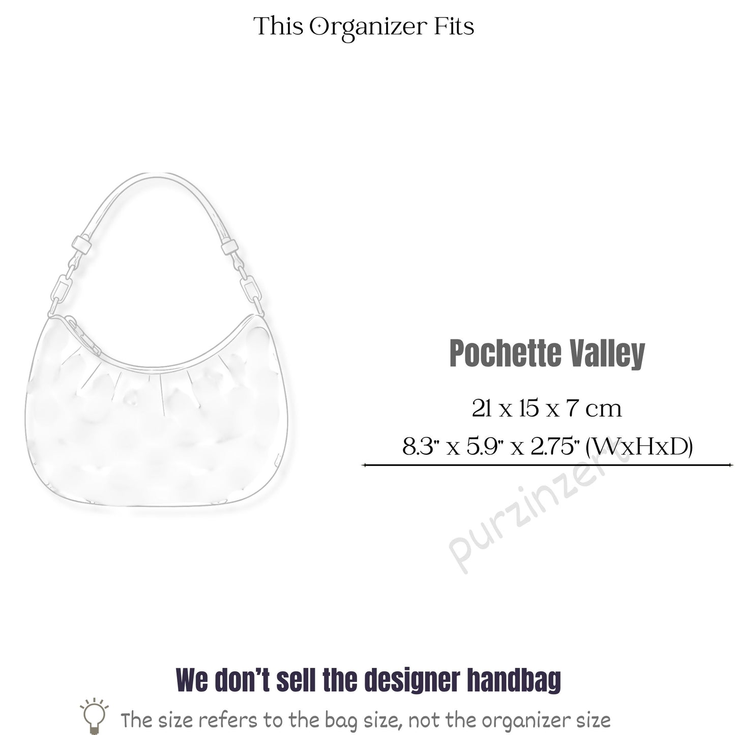 Bag Insert for (LV, Pochette Valley) Organizer of Silk Fabric
