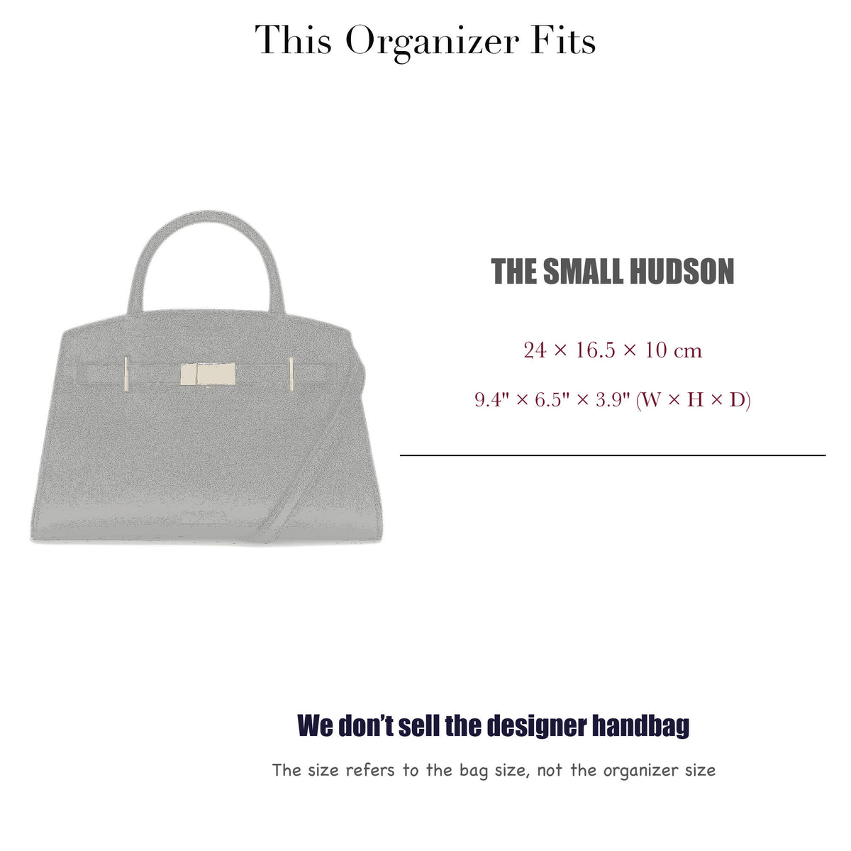 Bag Insert for (DeMellier, The Small Hudson) Organizer of Silk Fabric
