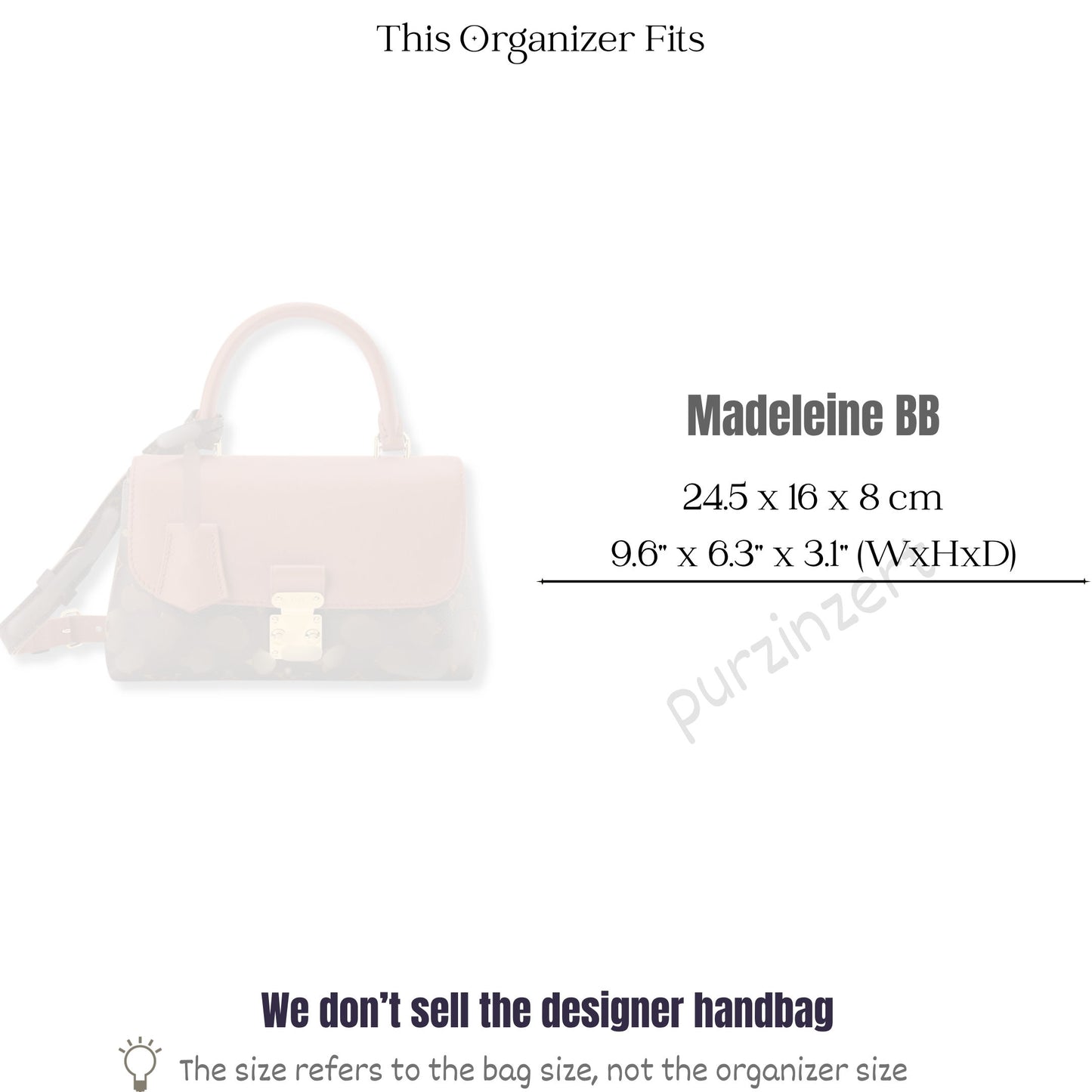 Bag Insert for (LV, Madeleine BB) Organizer of Felt Fabric