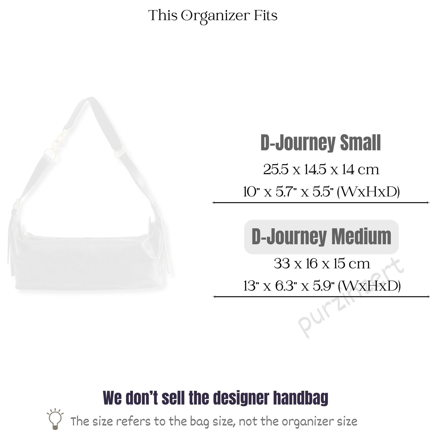 Bag Insert for (Dior, Medium D-Journey) Organizer of Silk Fabric